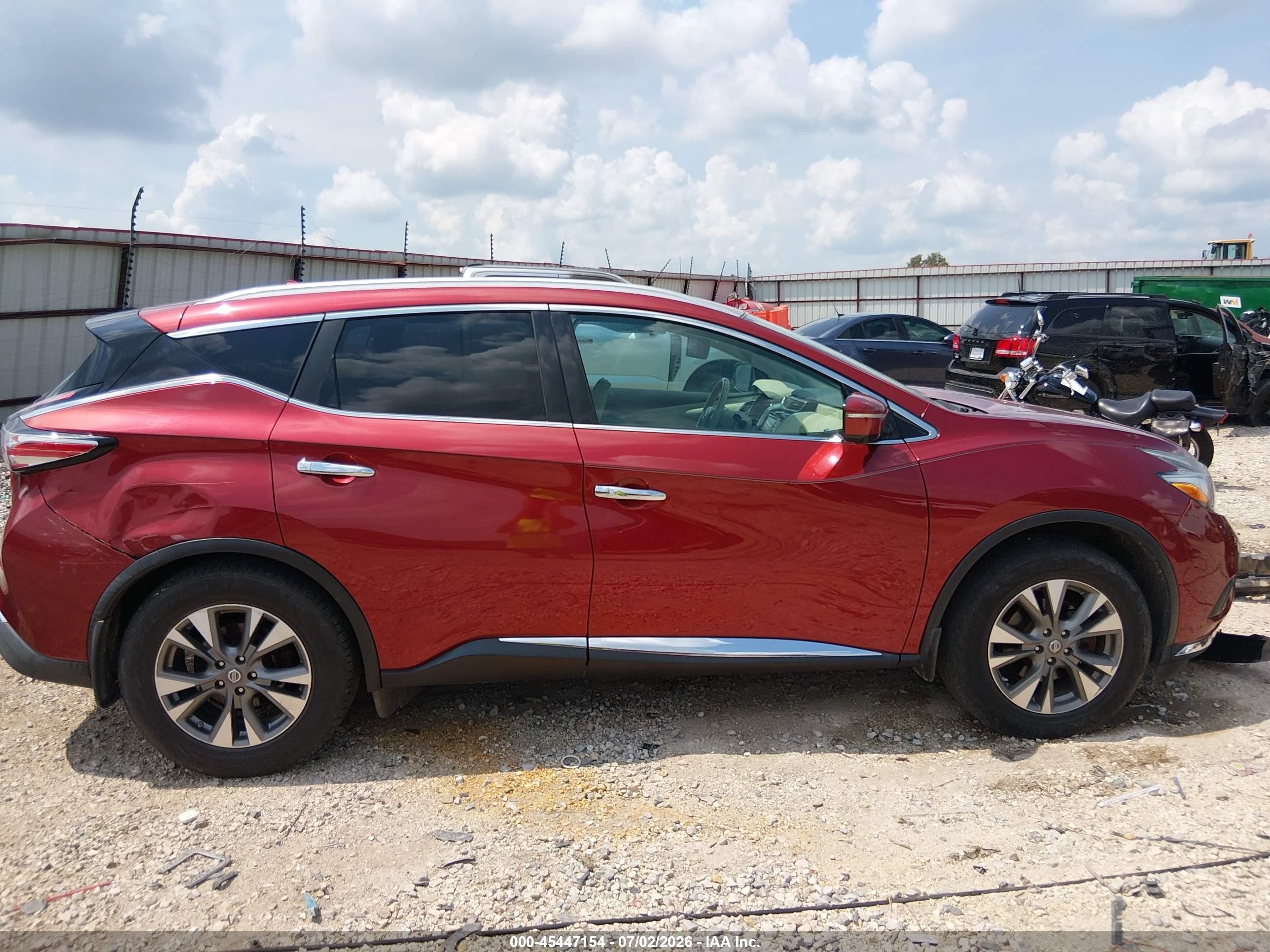 2015 Nissan Murano Sl Burgundy vin: 5N1AZ2MH7FN265284