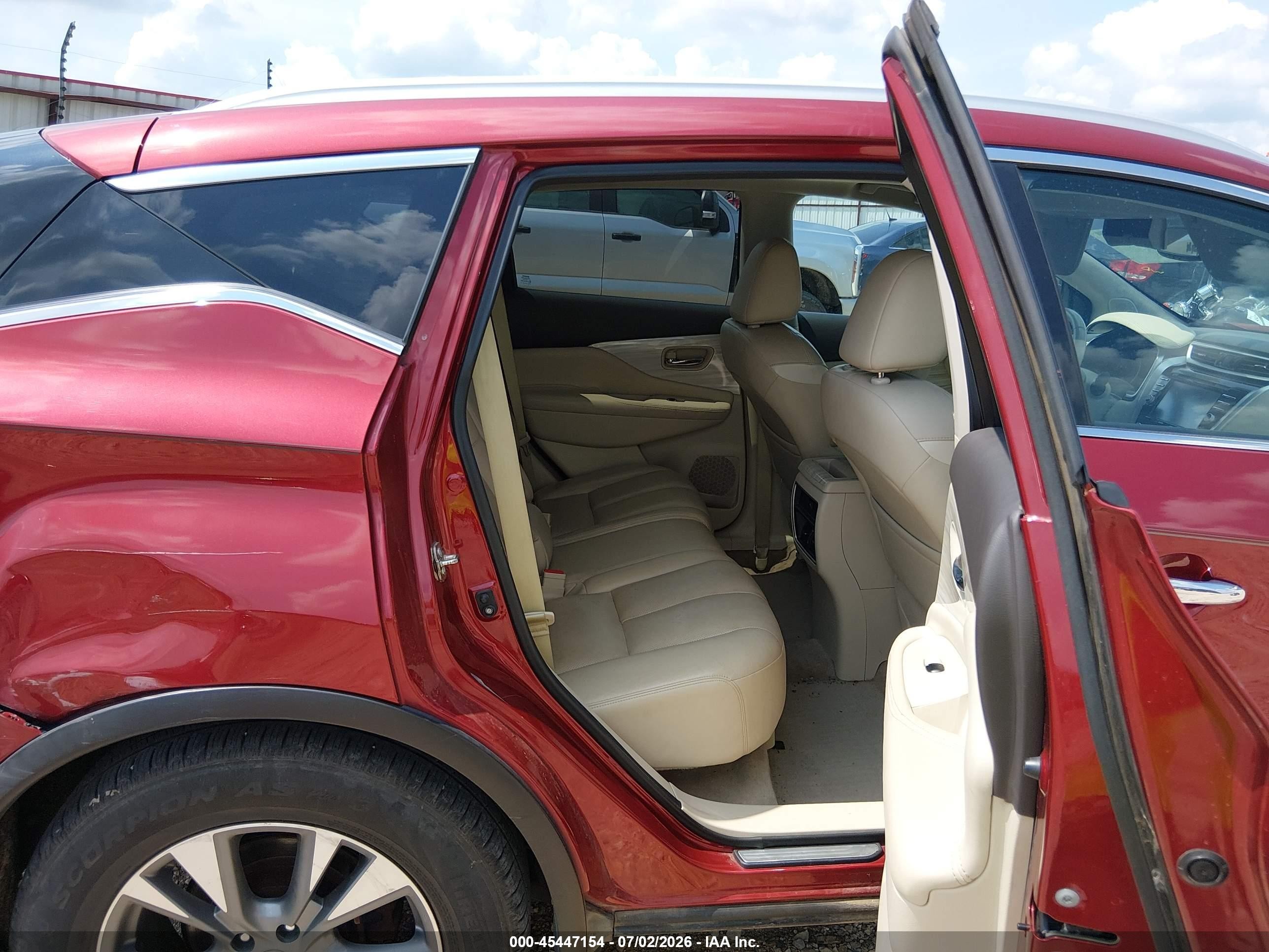 2015 Nissan Murano Sl Burgundy vin: 5N1AZ2MH7FN265284