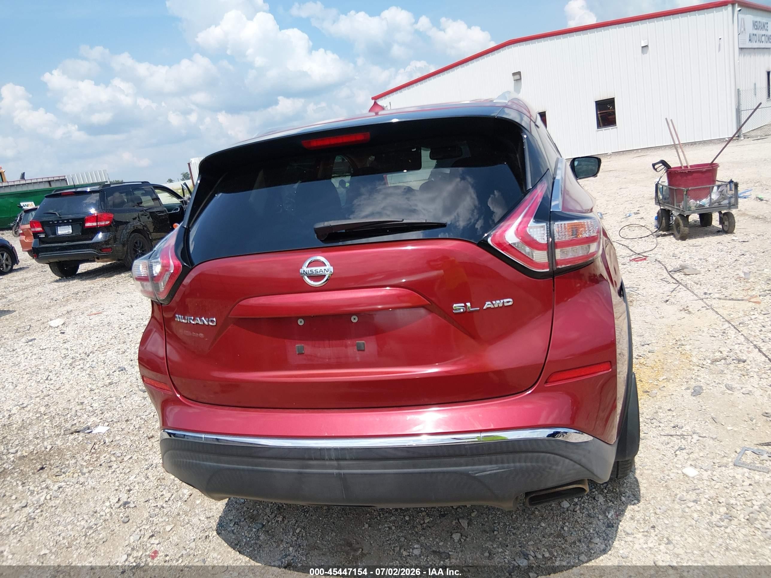 2015 Nissan Murano Sl Burgundy vin: 5N1AZ2MH7FN265284