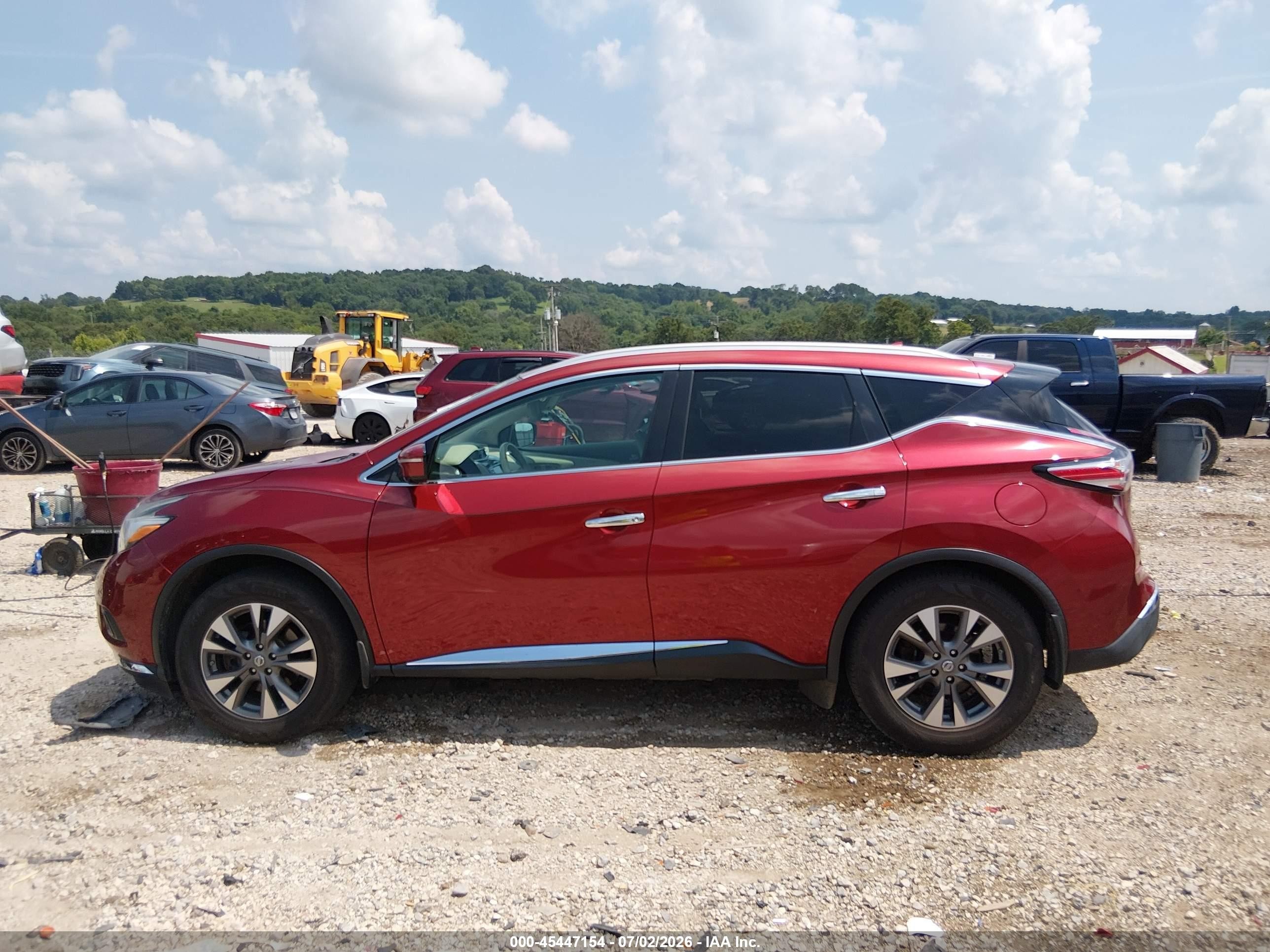 2015 Nissan Murano Sl Burgundy vin: 5N1AZ2MH7FN265284