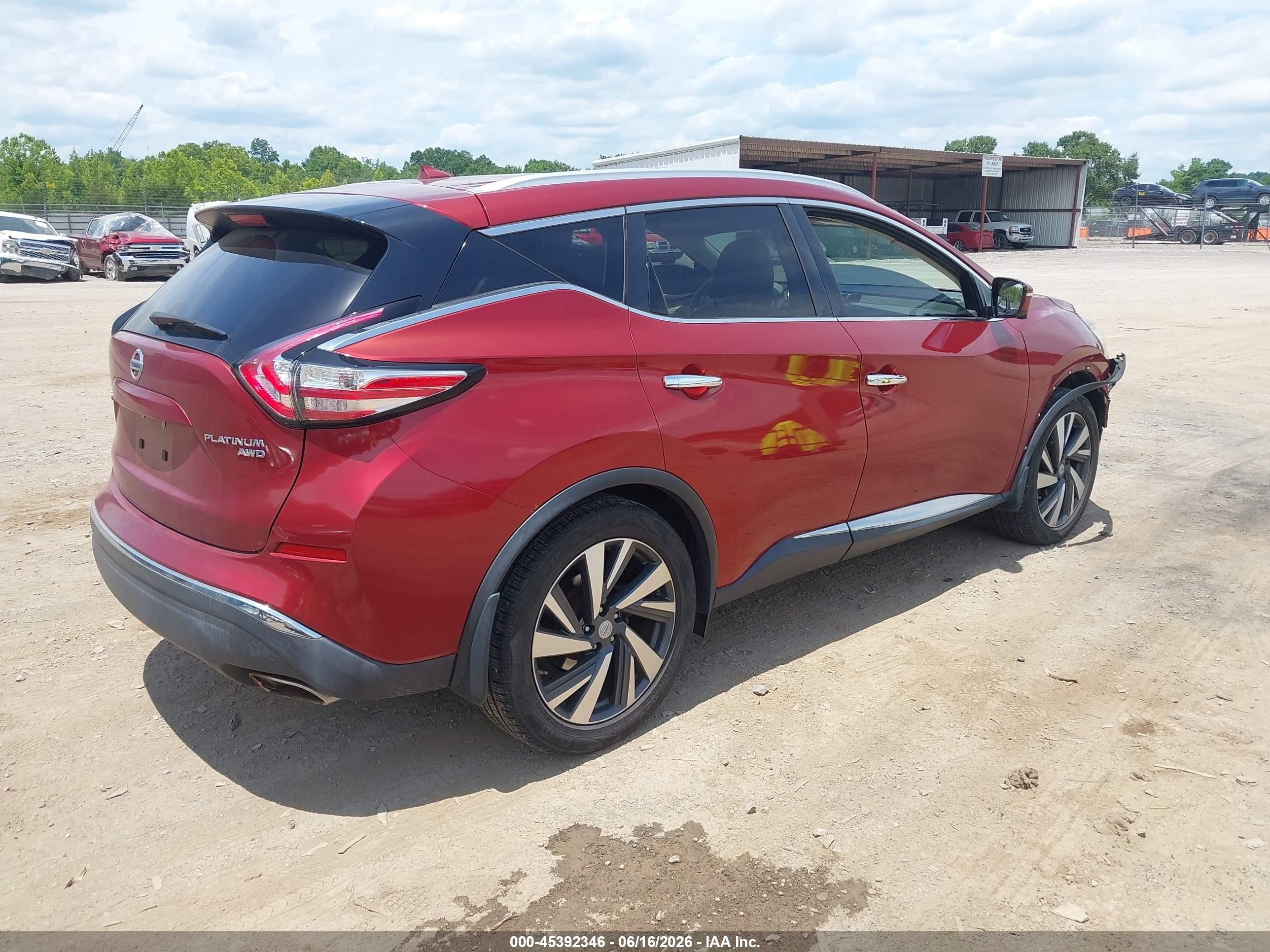 2015 Nissan Murano Platinum/s/sl/sv Red vin: 5N1AZ2MH7FN284014