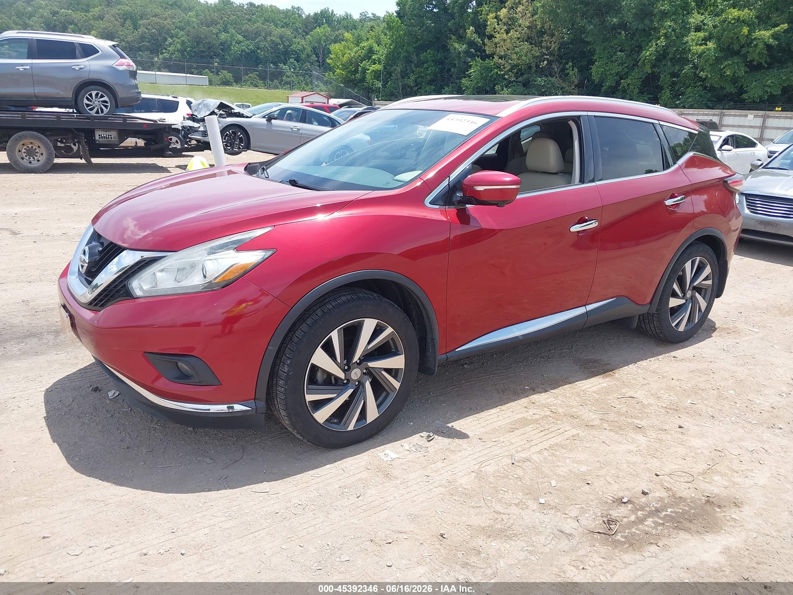 2015 Nissan Murano Platinum/s/sl/sv Red vin: 5N1AZ2MH7FN284014