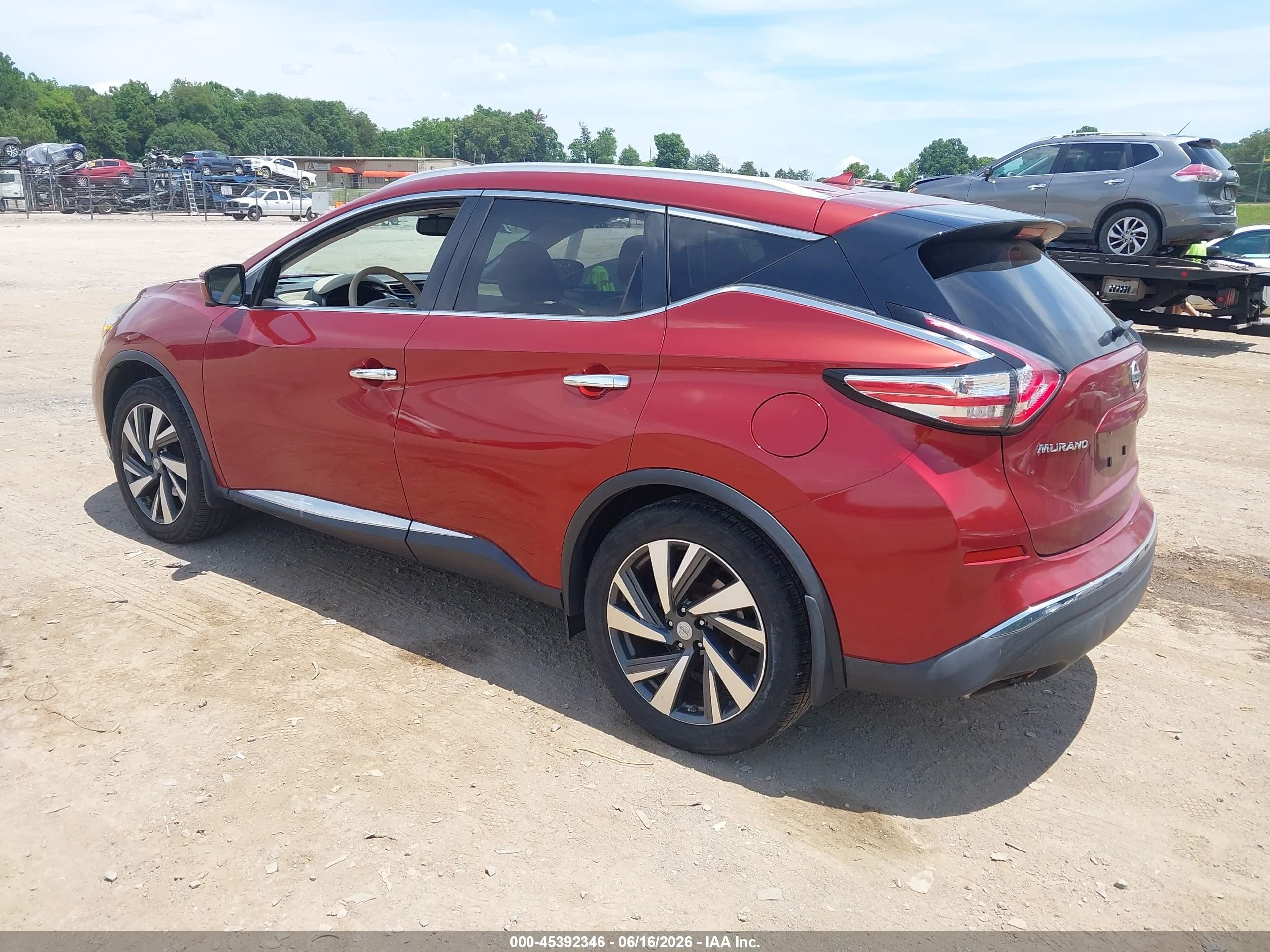 2015 Nissan Murano Platinum/s/sl/sv Red vin: 5N1AZ2MH7FN284014