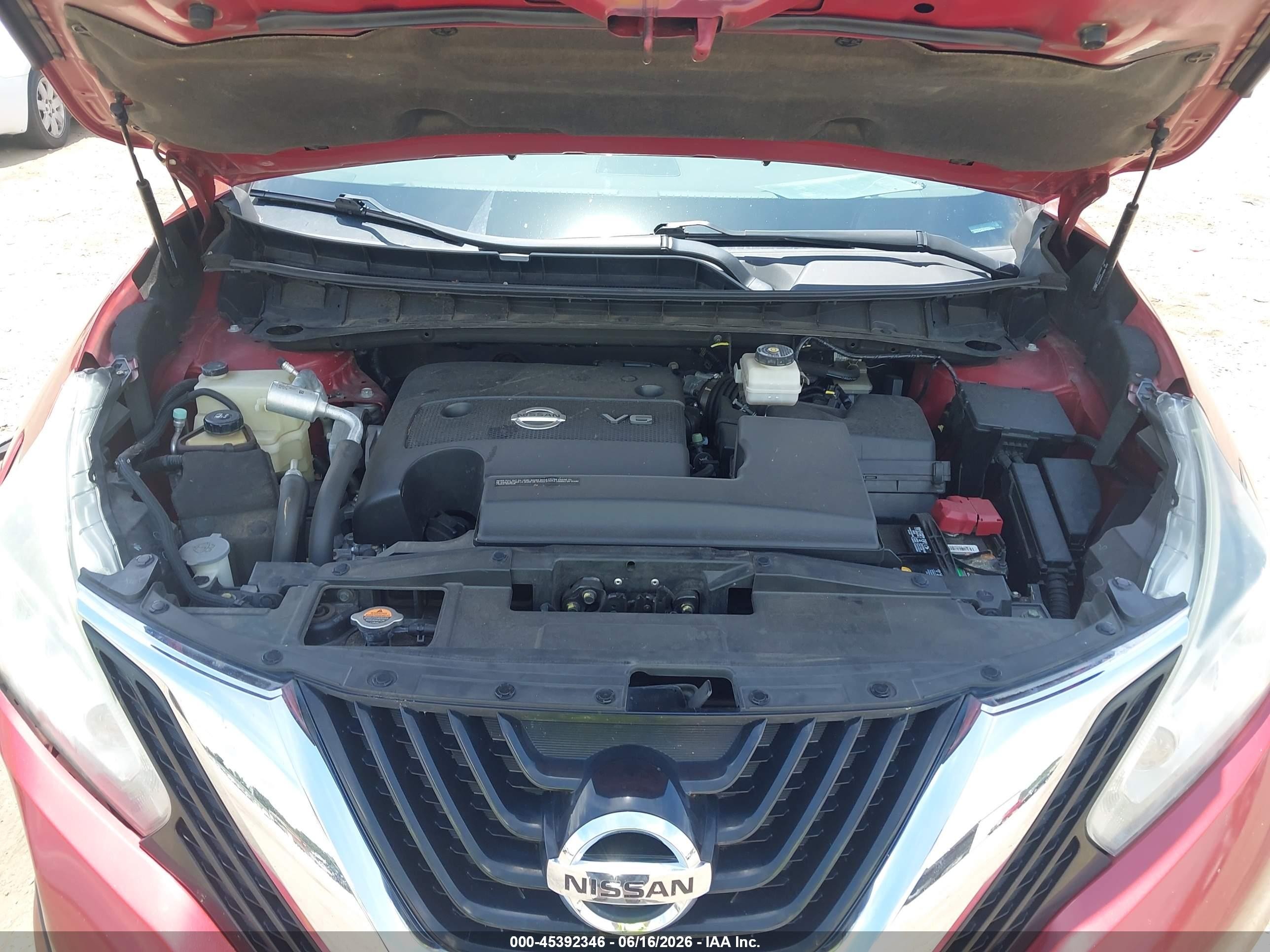 2015 Nissan Murano Platinum/s/sl/sv Red vin: 5N1AZ2MH7FN284014