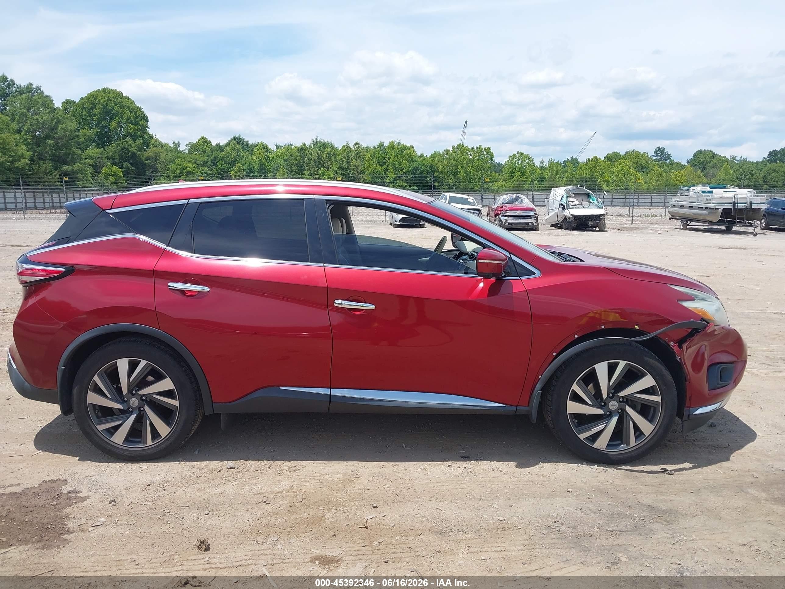2015 Nissan Murano Platinum/s/sl/sv Red vin: 5N1AZ2MH7FN284014