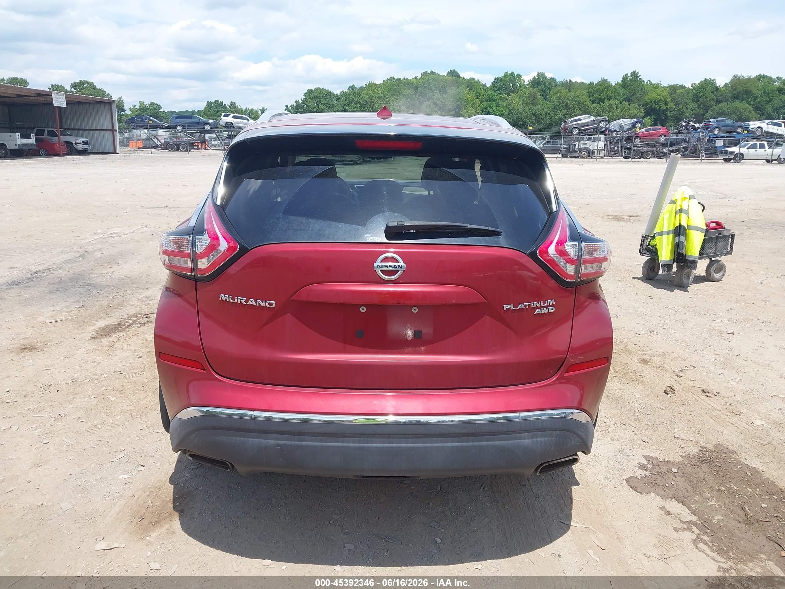 2015 Nissan Murano Platinum/s/sl/sv Red vin: 5N1AZ2MH7FN284014