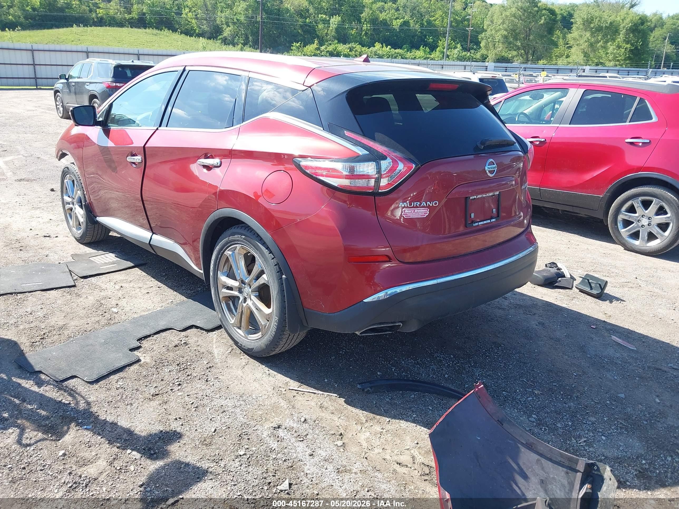 2015 Nissan Murano Platinum Red vin: 5N1AZ2MH7FN289259
