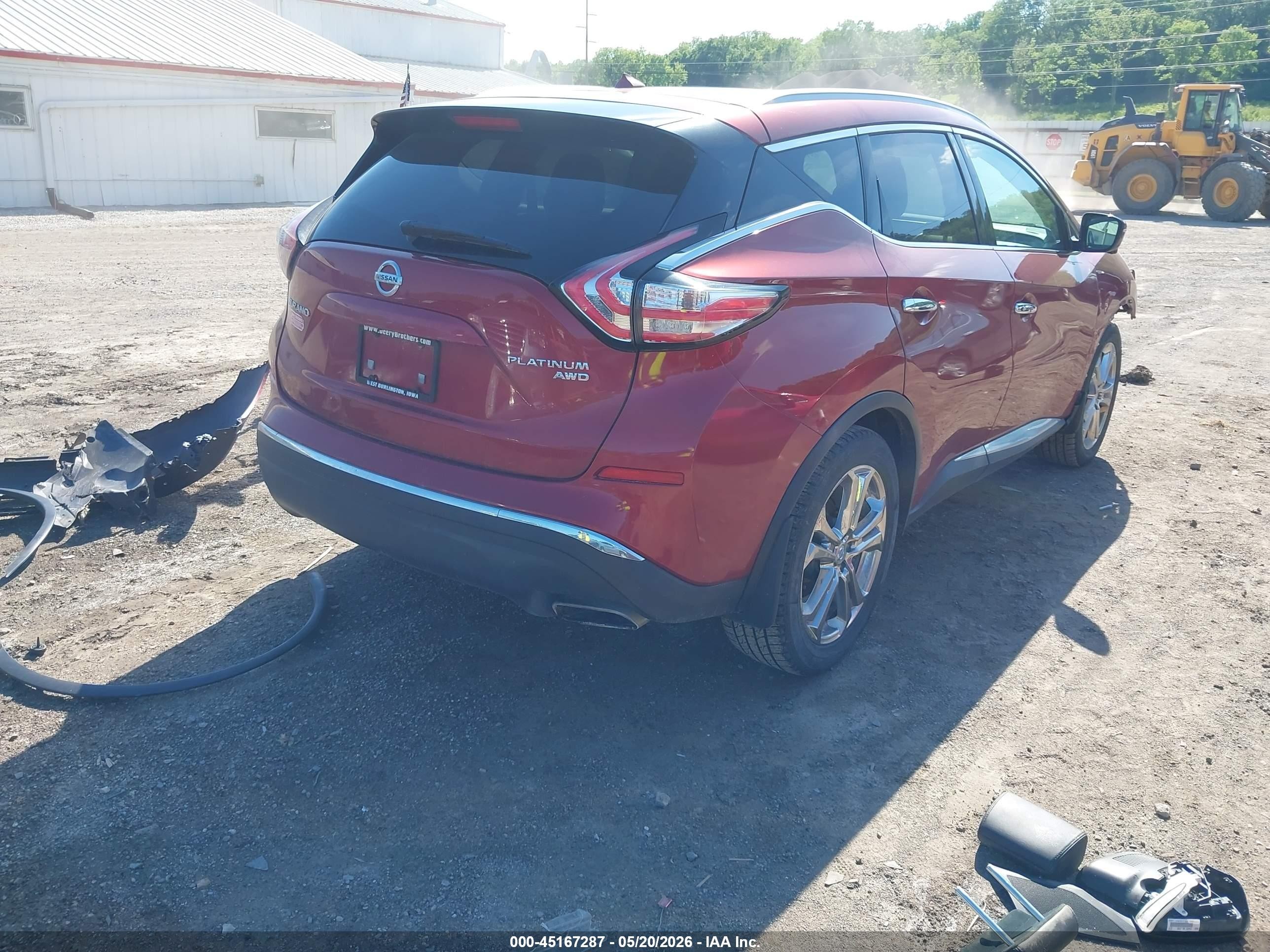 2015 Nissan Murano Platinum Red vin: 5N1AZ2MH7FN289259