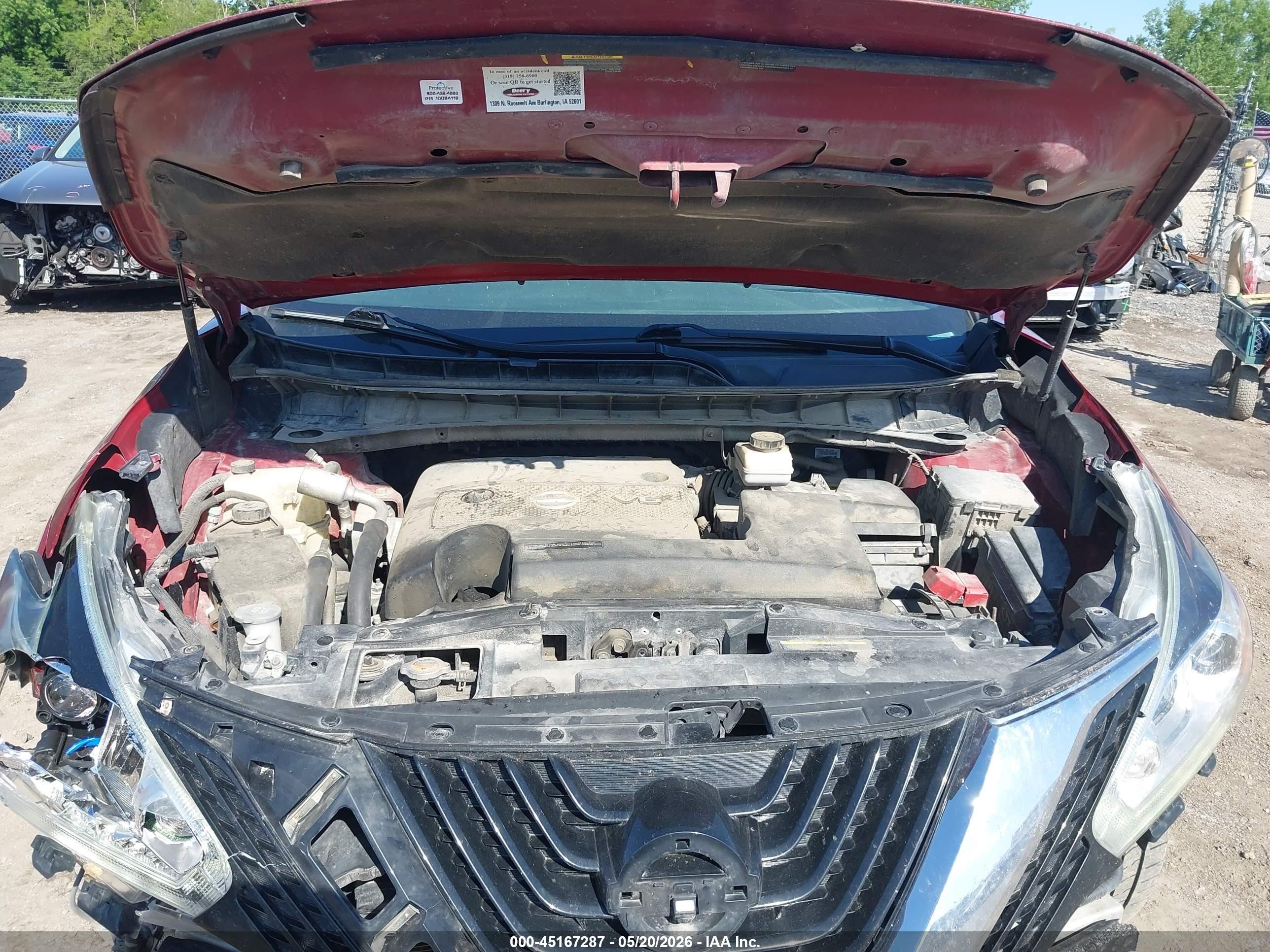 2015 Nissan Murano Platinum Red vin: 5N1AZ2MH7FN289259