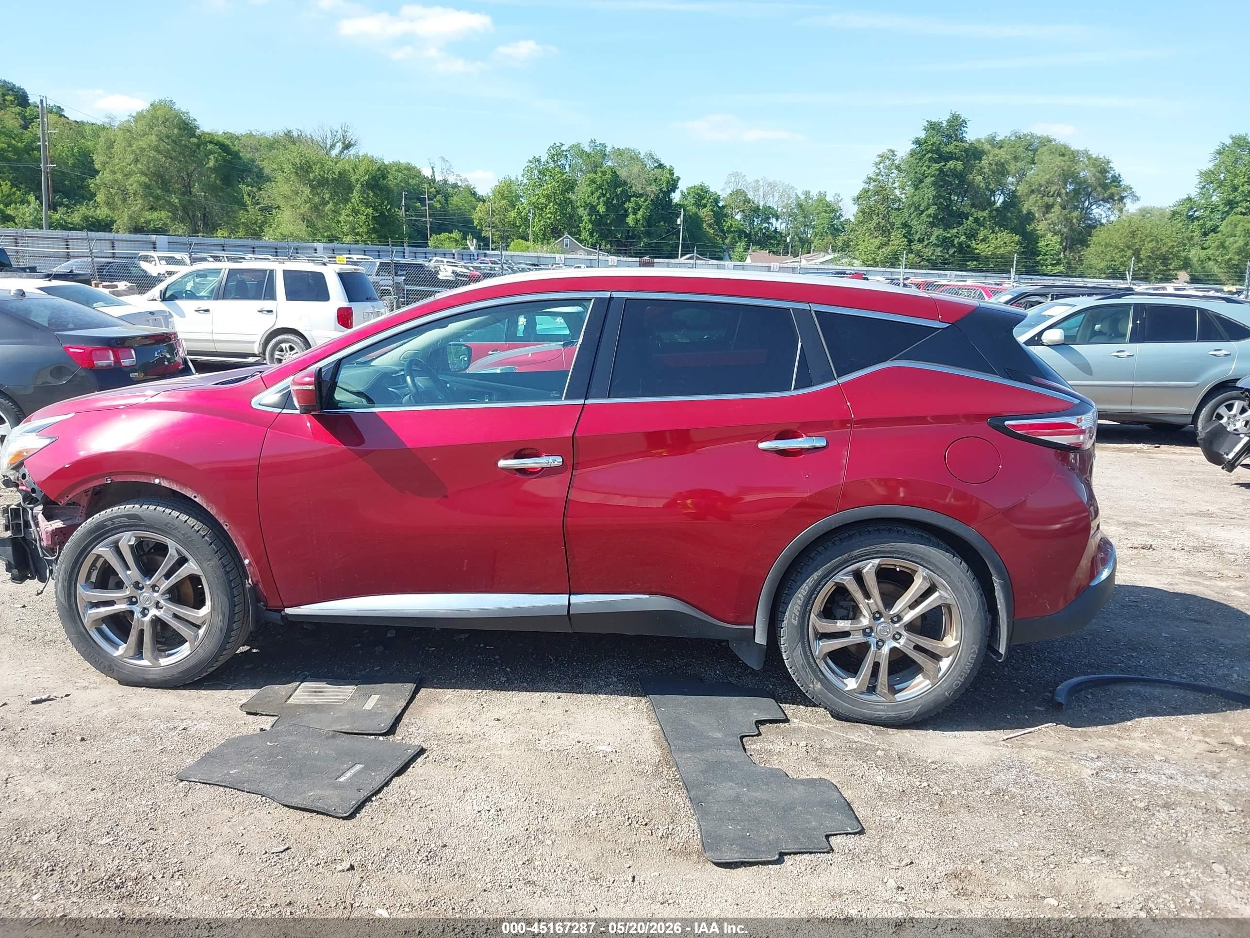 2015 Nissan Murano Platinum Red vin: 5N1AZ2MH7FN289259