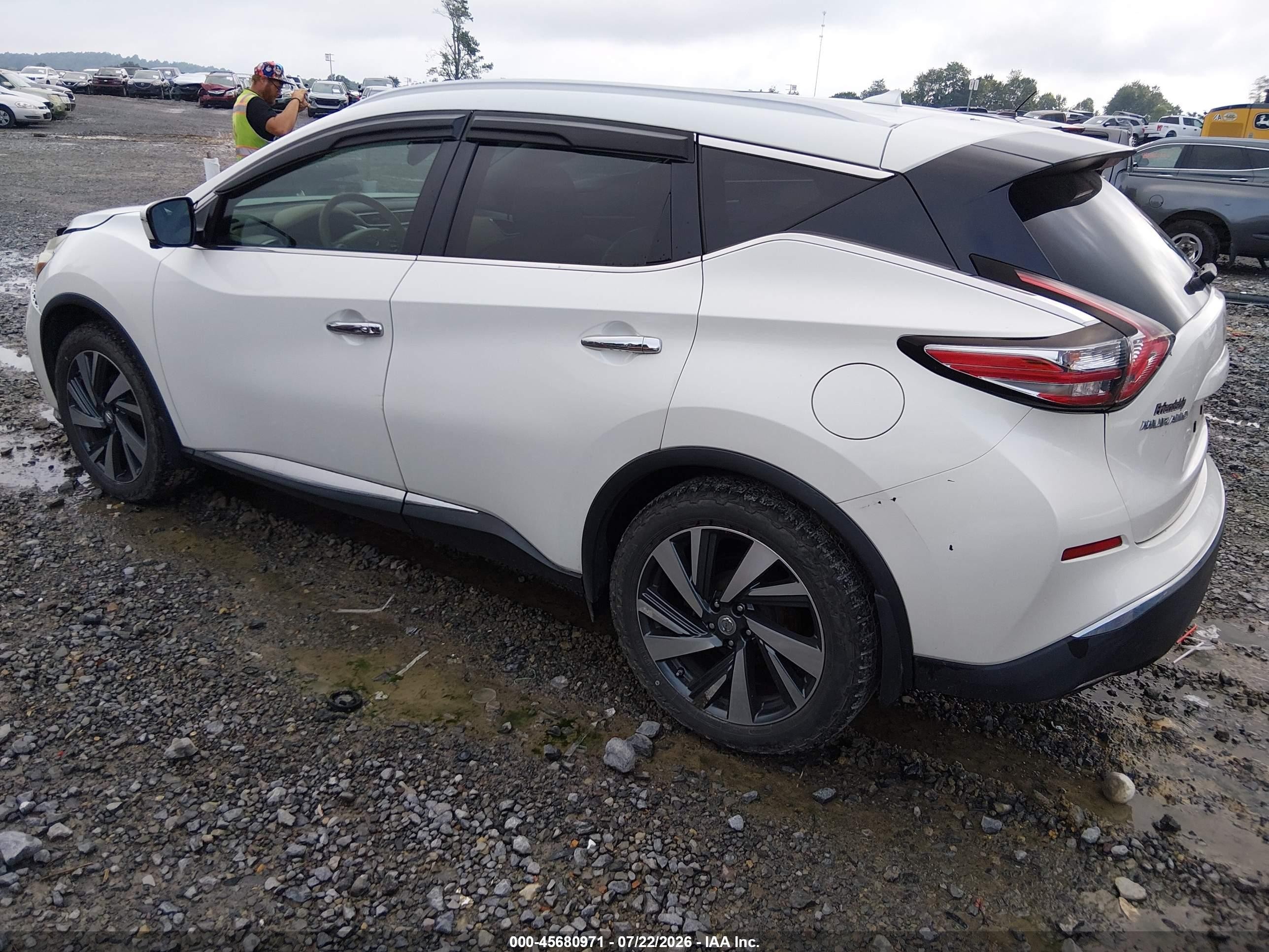 2015 Nissan Murano Platinum Белый vin: 5N1AZ2MH7FN289584