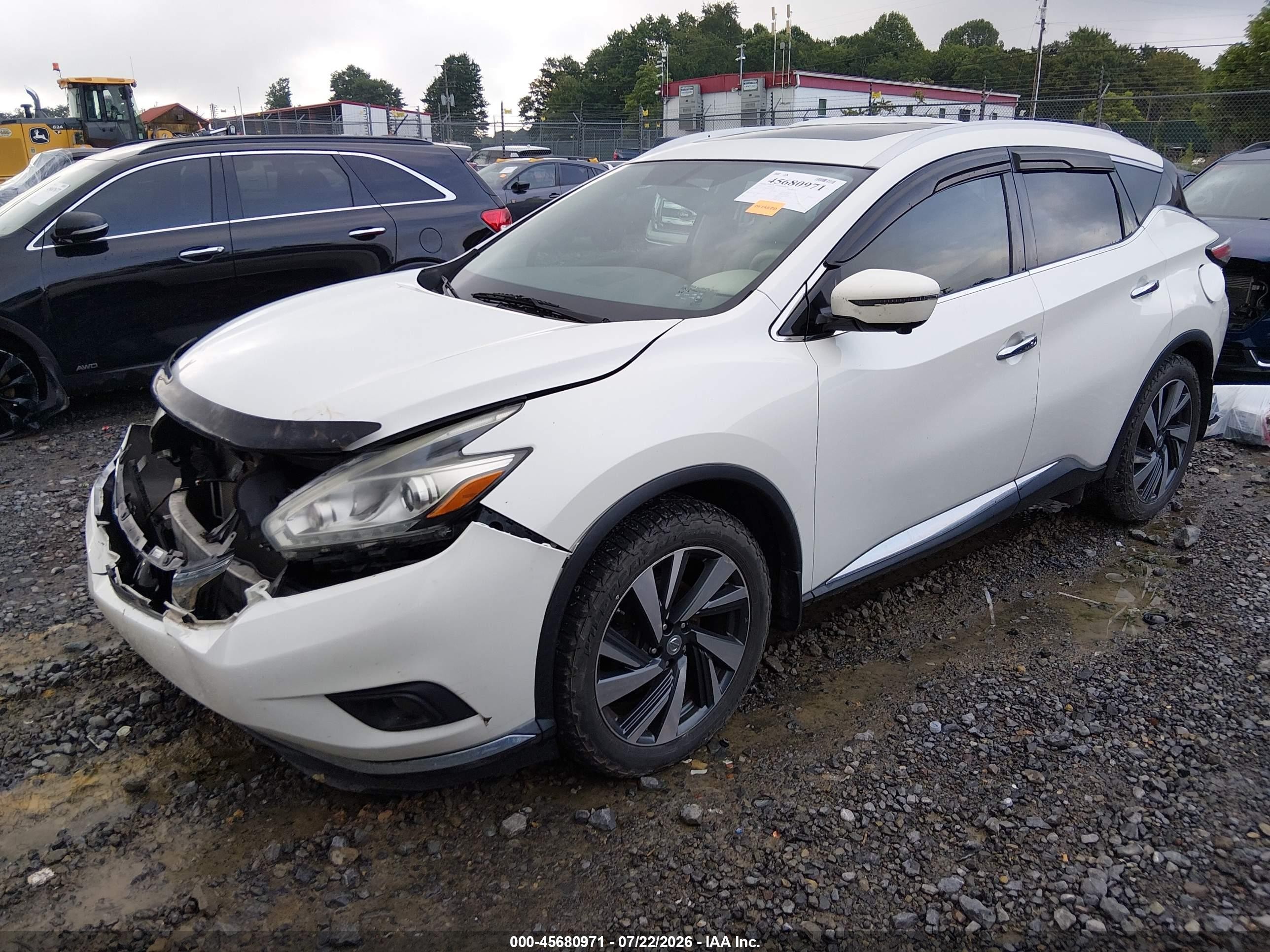 2015 Nissan Murano Platinum Белый vin: 5N1AZ2MH7FN289584