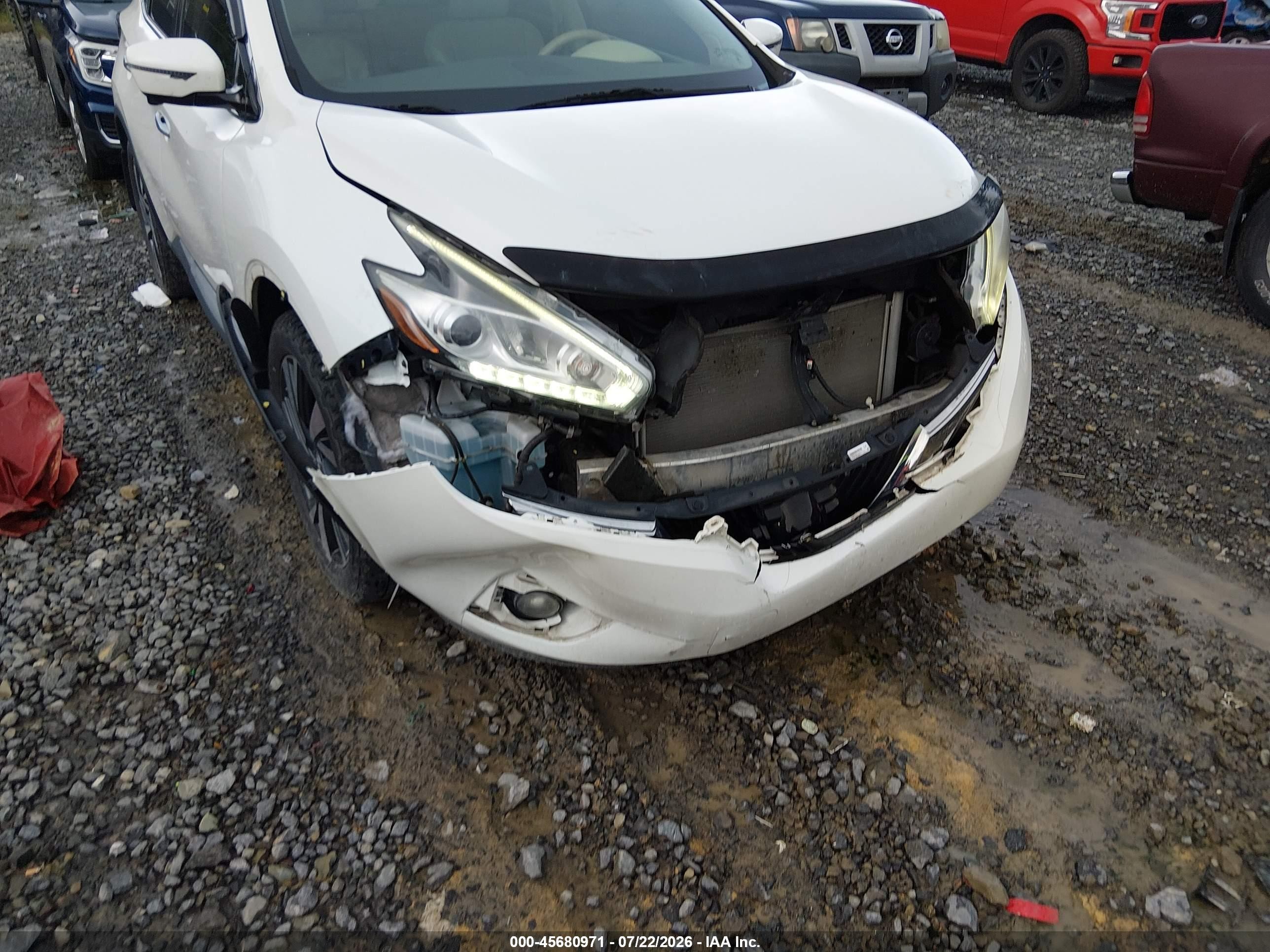 2015 Nissan Murano Platinum Белый vin: 5N1AZ2MH7FN289584