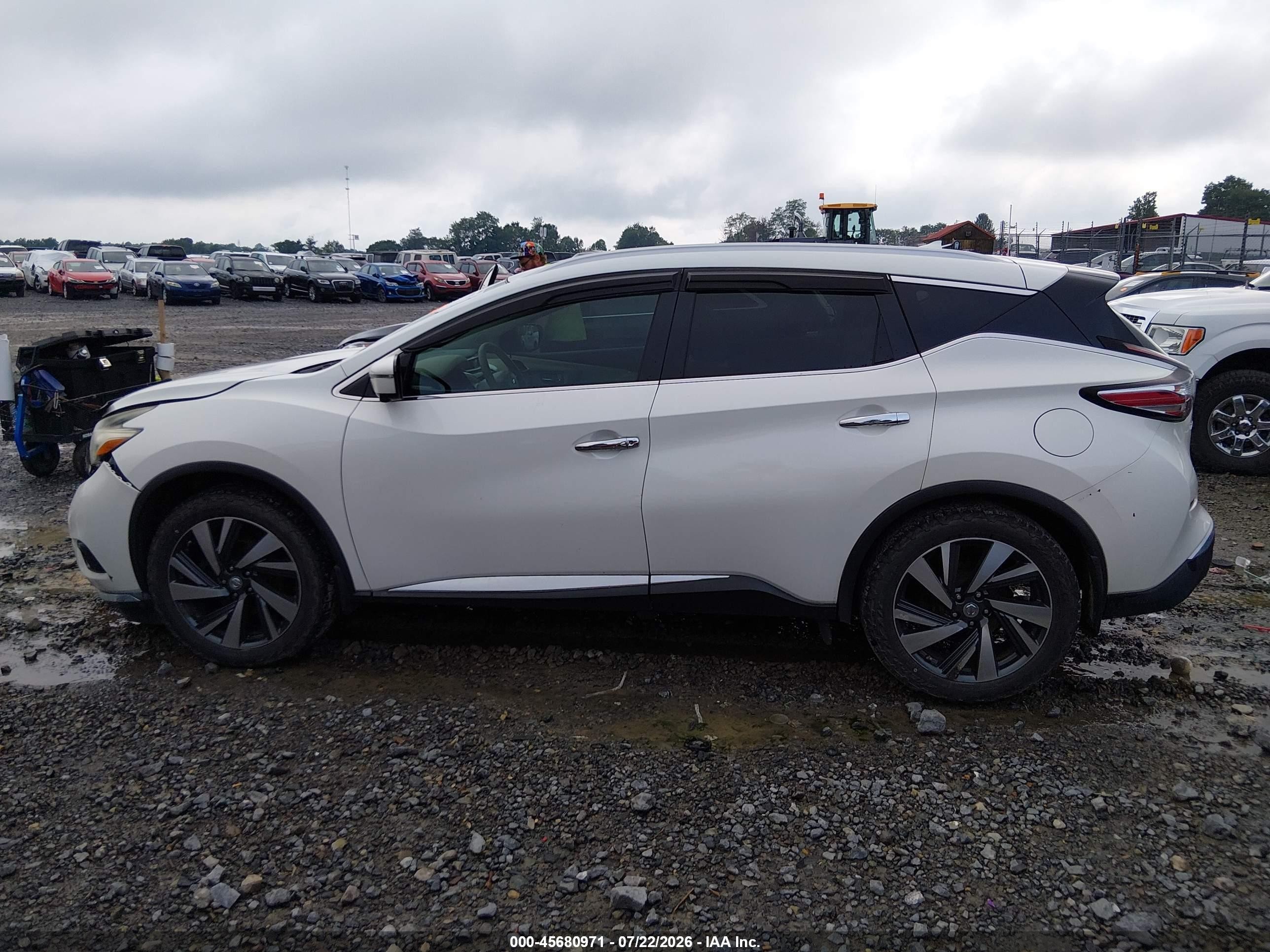 2015 Nissan Murano Platinum Белый vin: 5N1AZ2MH7FN289584