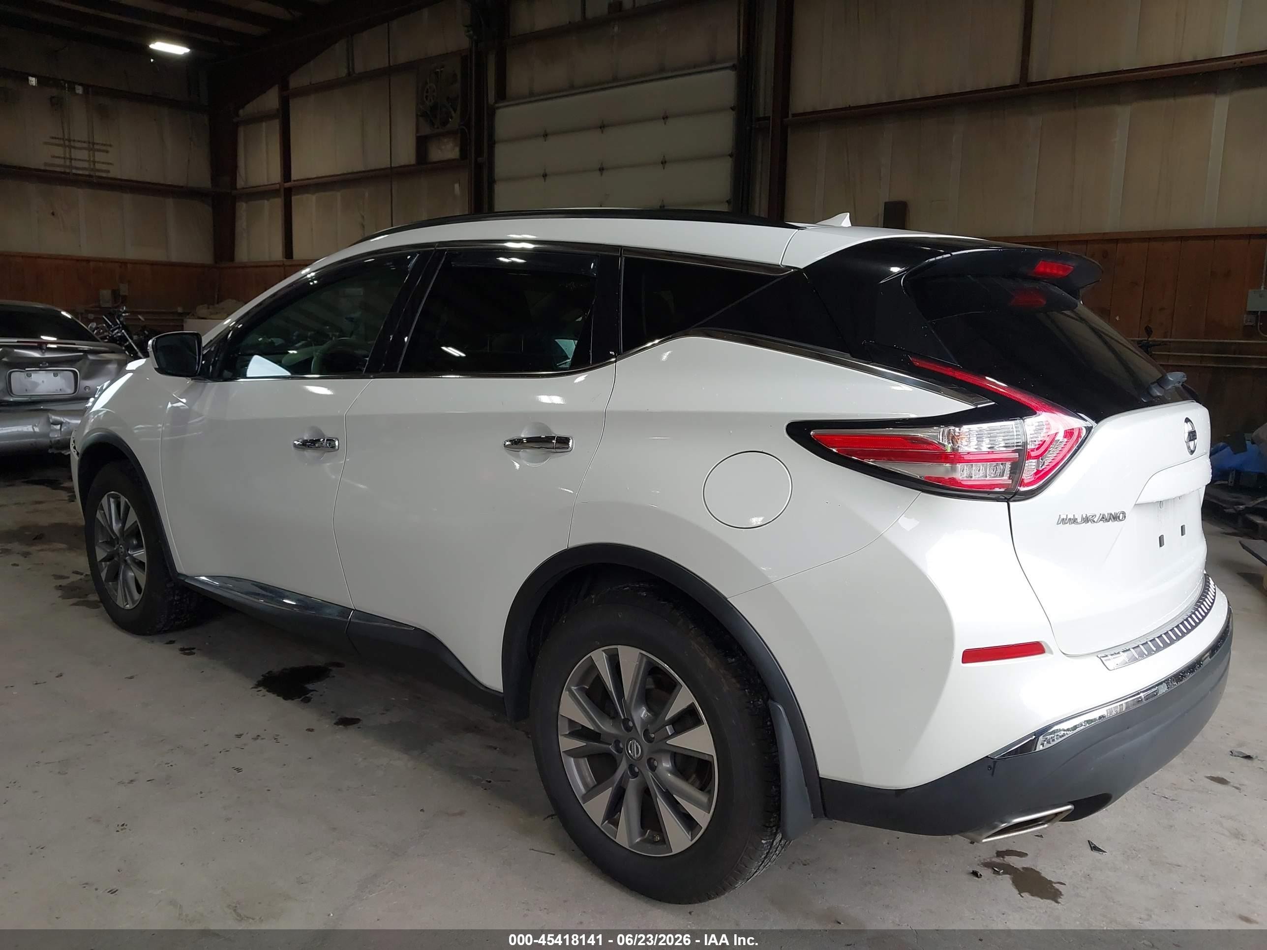 2015 Nissan Murano Sv White vin: 5N1AZ2MH7FN291299