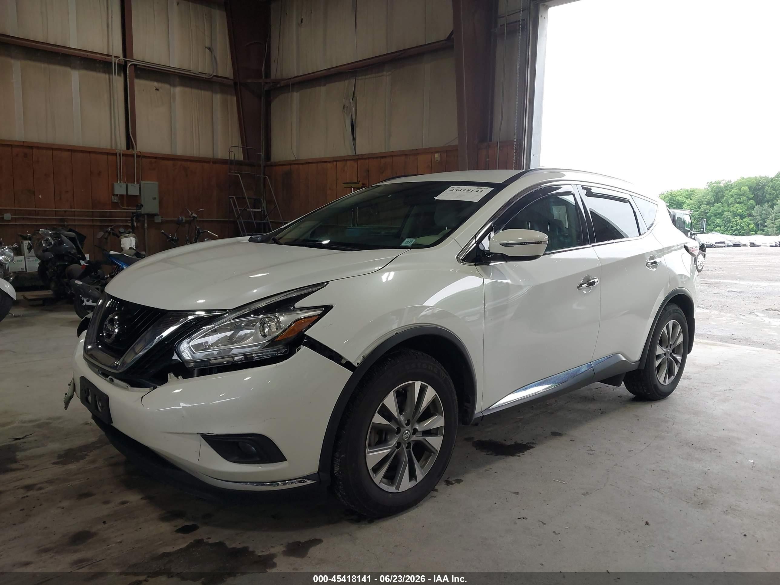 2015 Nissan Murano Sv White vin: 5N1AZ2MH7FN291299