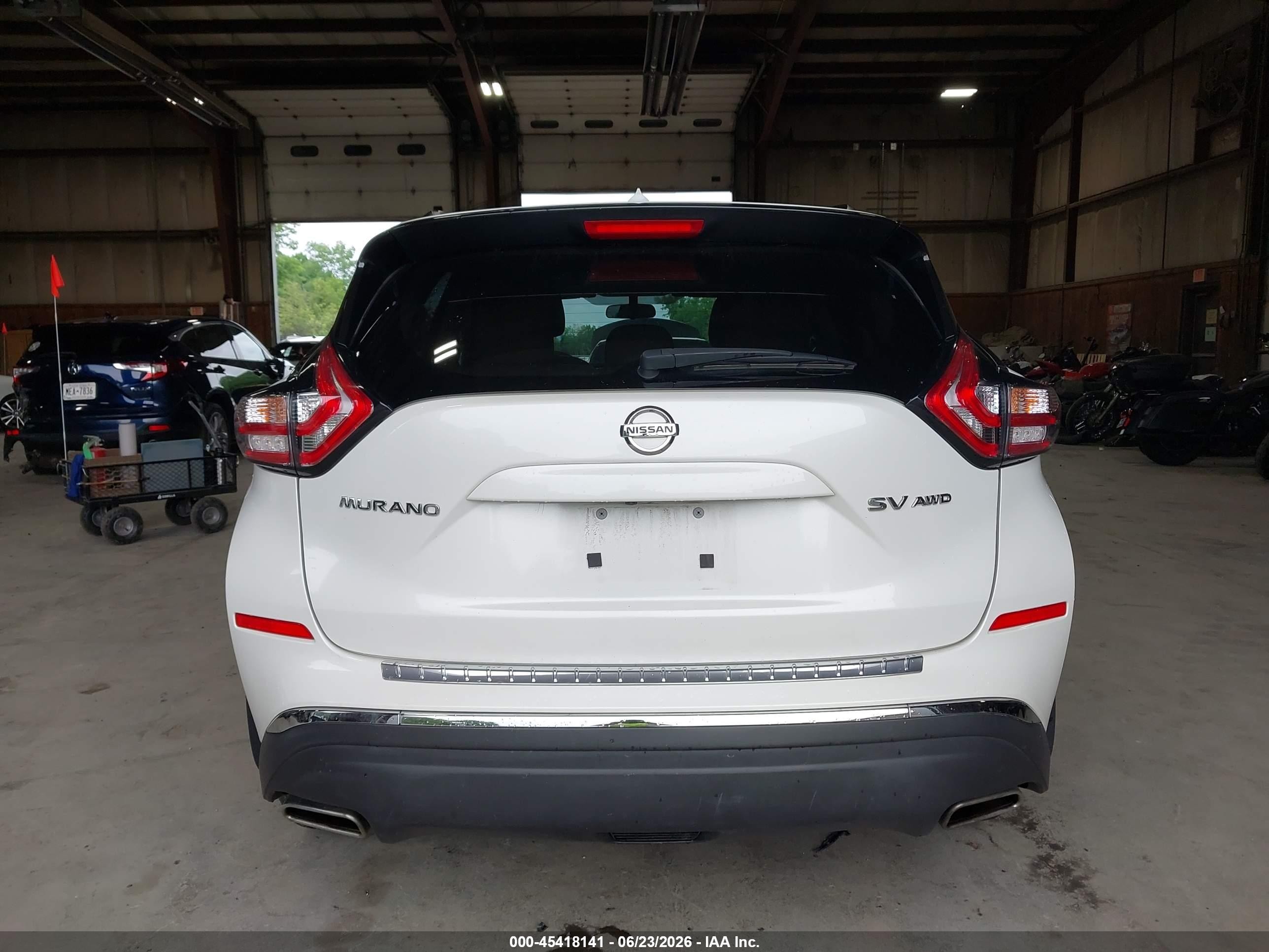 2015 Nissan Murano Sv White vin: 5N1AZ2MH7FN291299