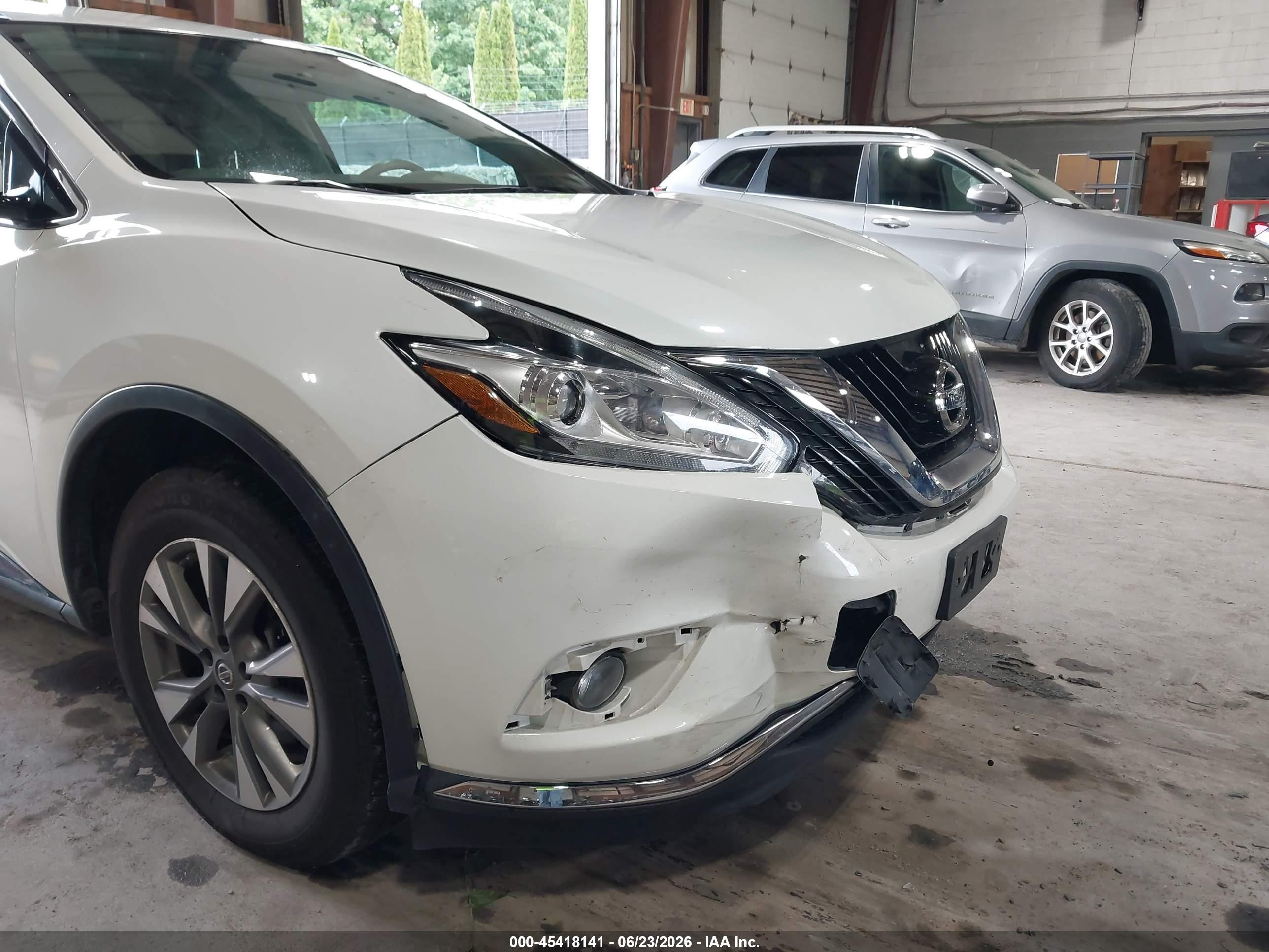 2015 Nissan Murano Sv White vin: 5N1AZ2MH7FN291299