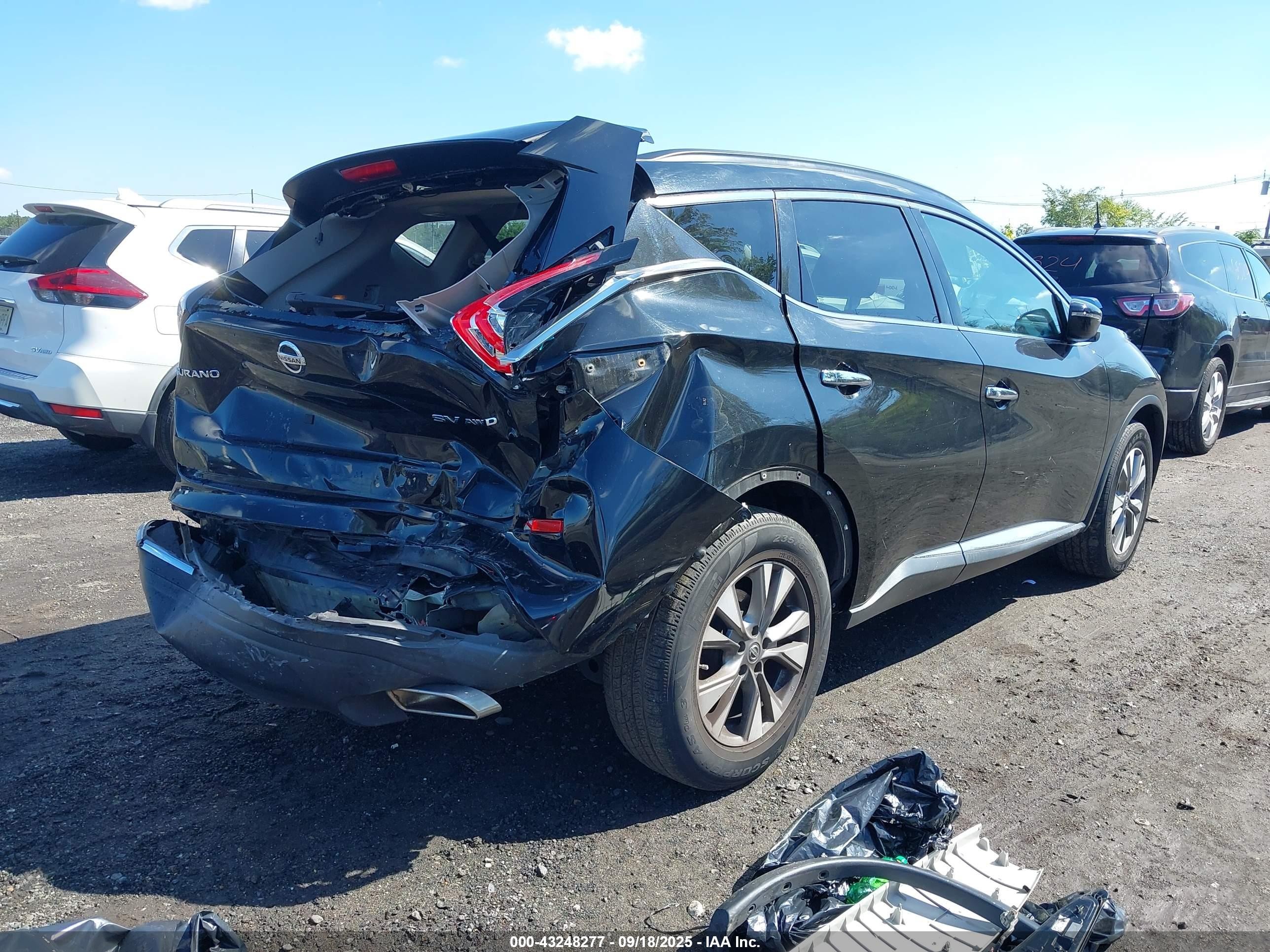 2018 Nissan Murano Sv Black vin: 5N1AZ2MH7JN125745