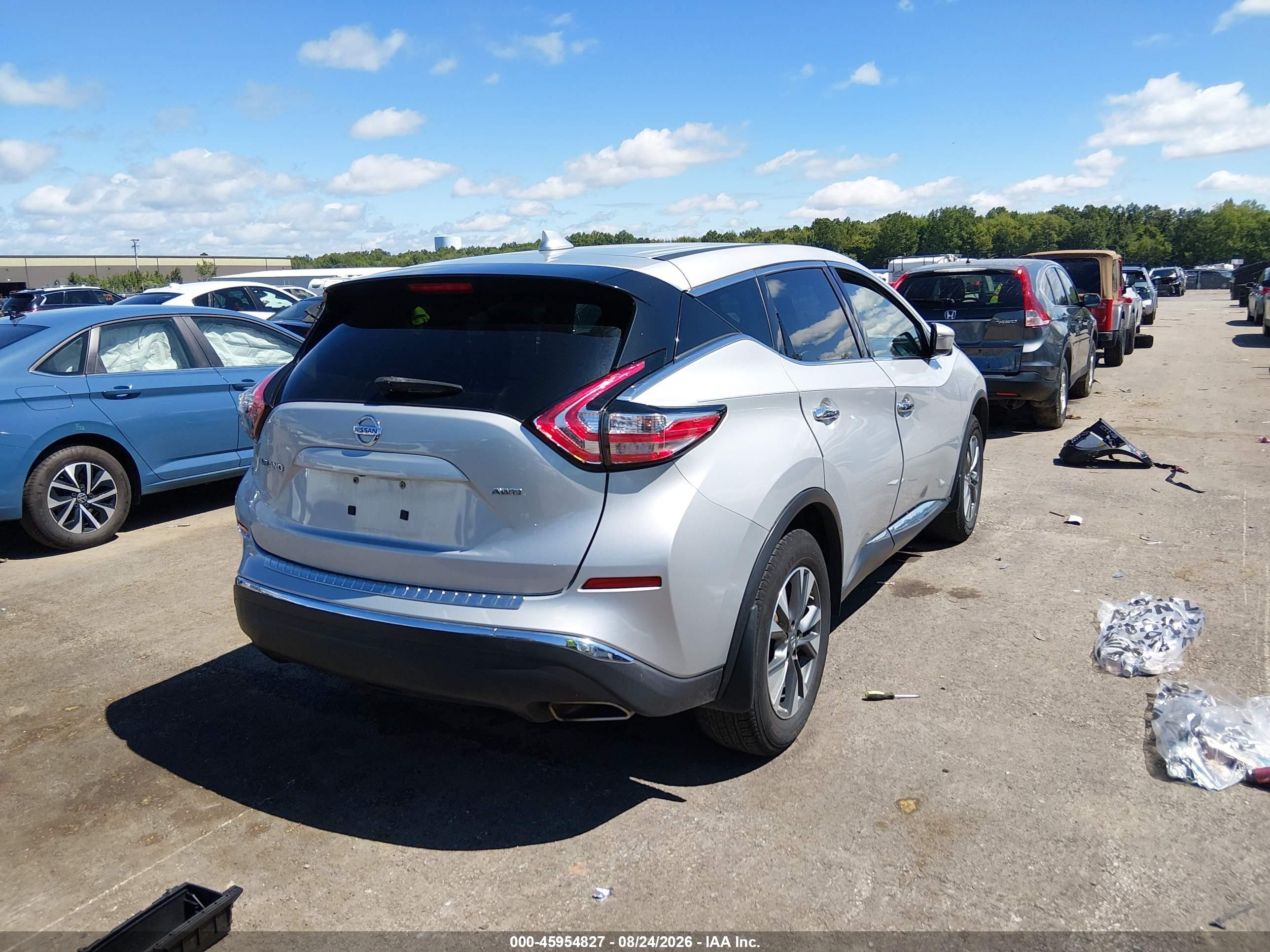 2018 Nissan Murano S Silver vin: 5N1AZ2MH7JN194936