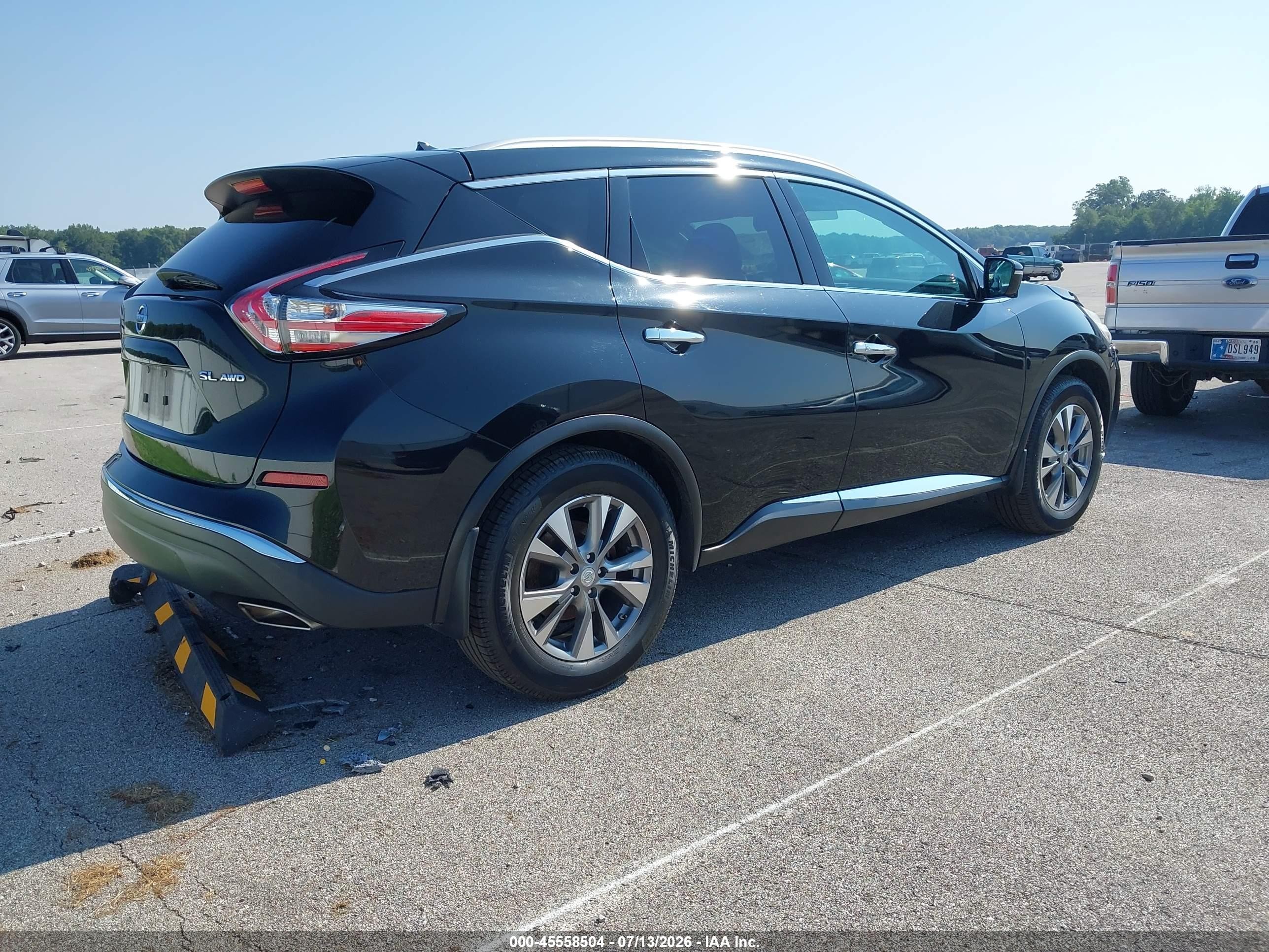2015 Nissan Murano Sl Black vin: 5N1AZ2MH8FN204719