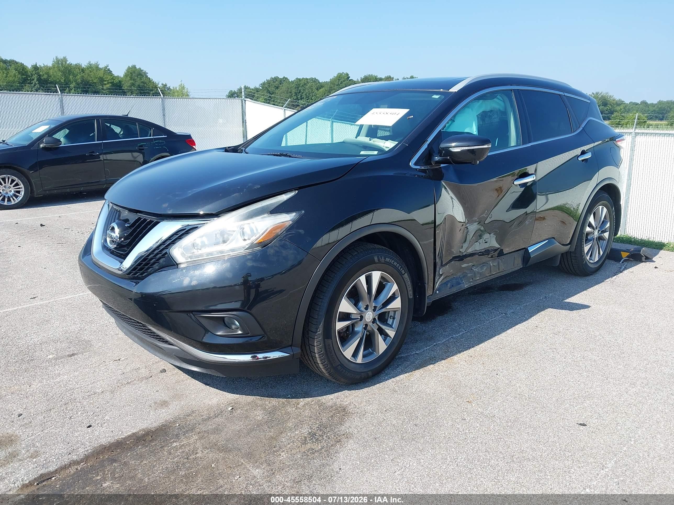 2015 Nissan Murano Sl Black vin: 5N1AZ2MH8FN204719