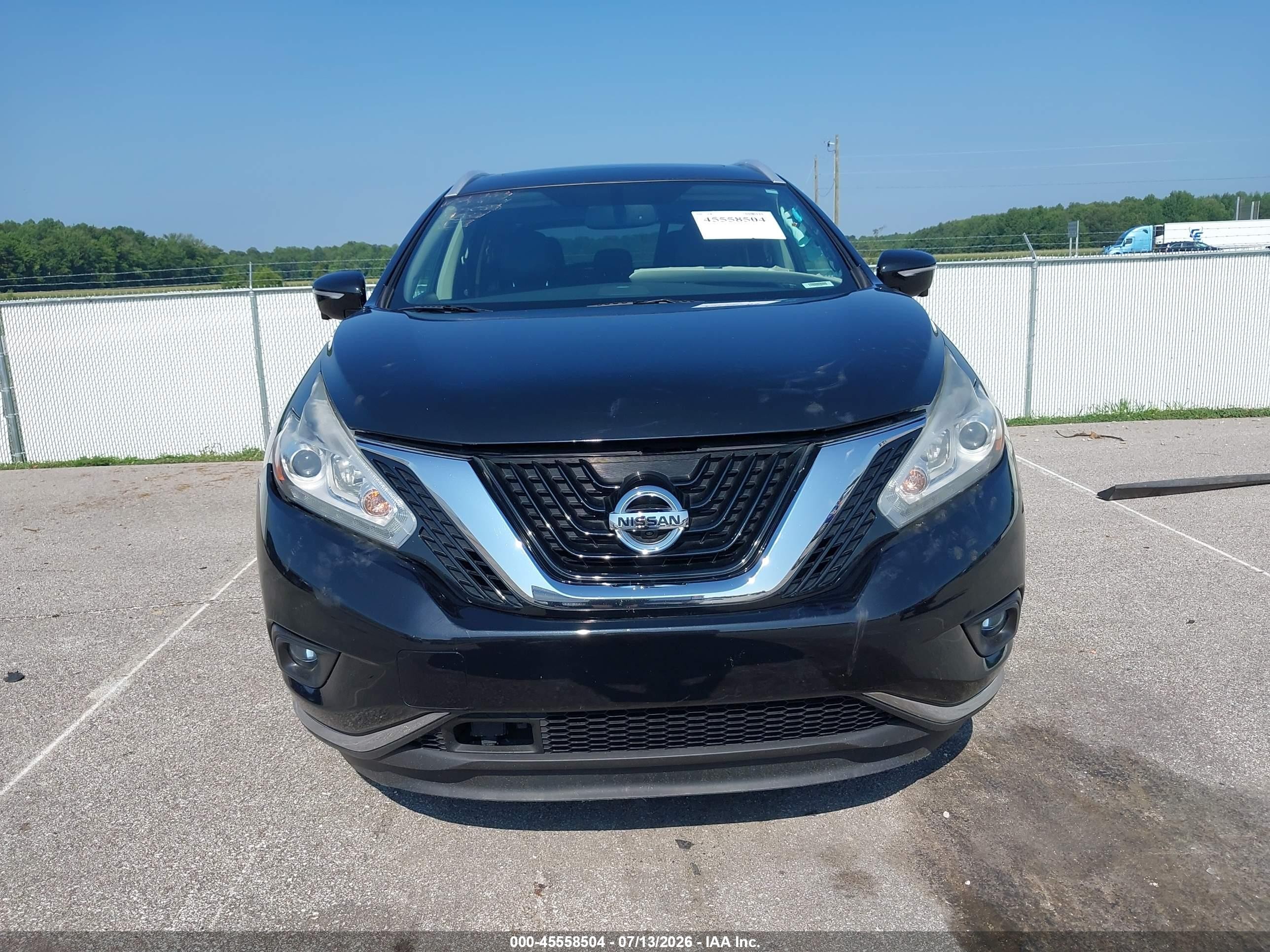 2015 Nissan Murano Sl Black vin: 5N1AZ2MH8FN204719