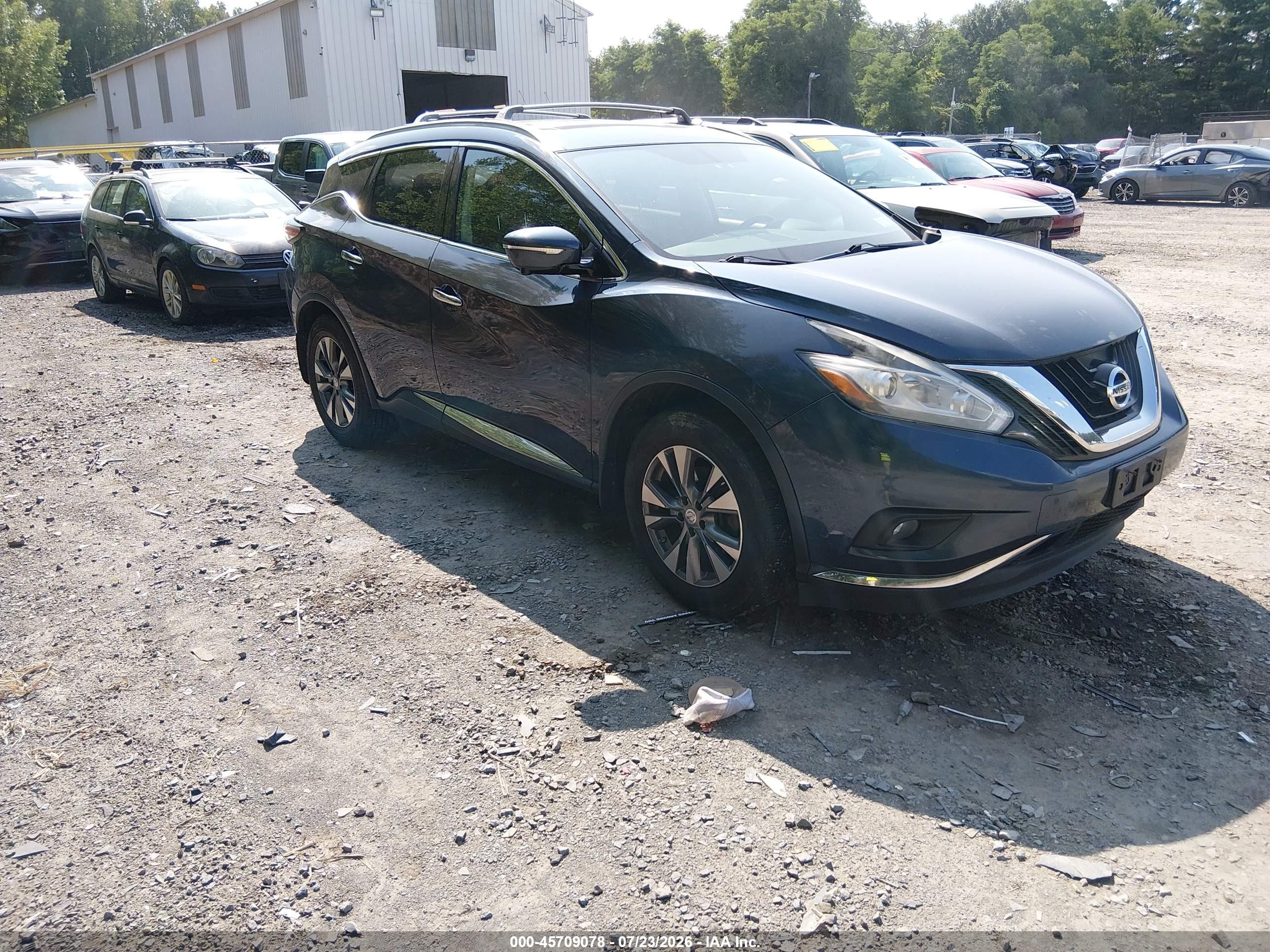 2015 Nissan Murano Sl Blue vin: 5N1AZ2MH8FN207586
