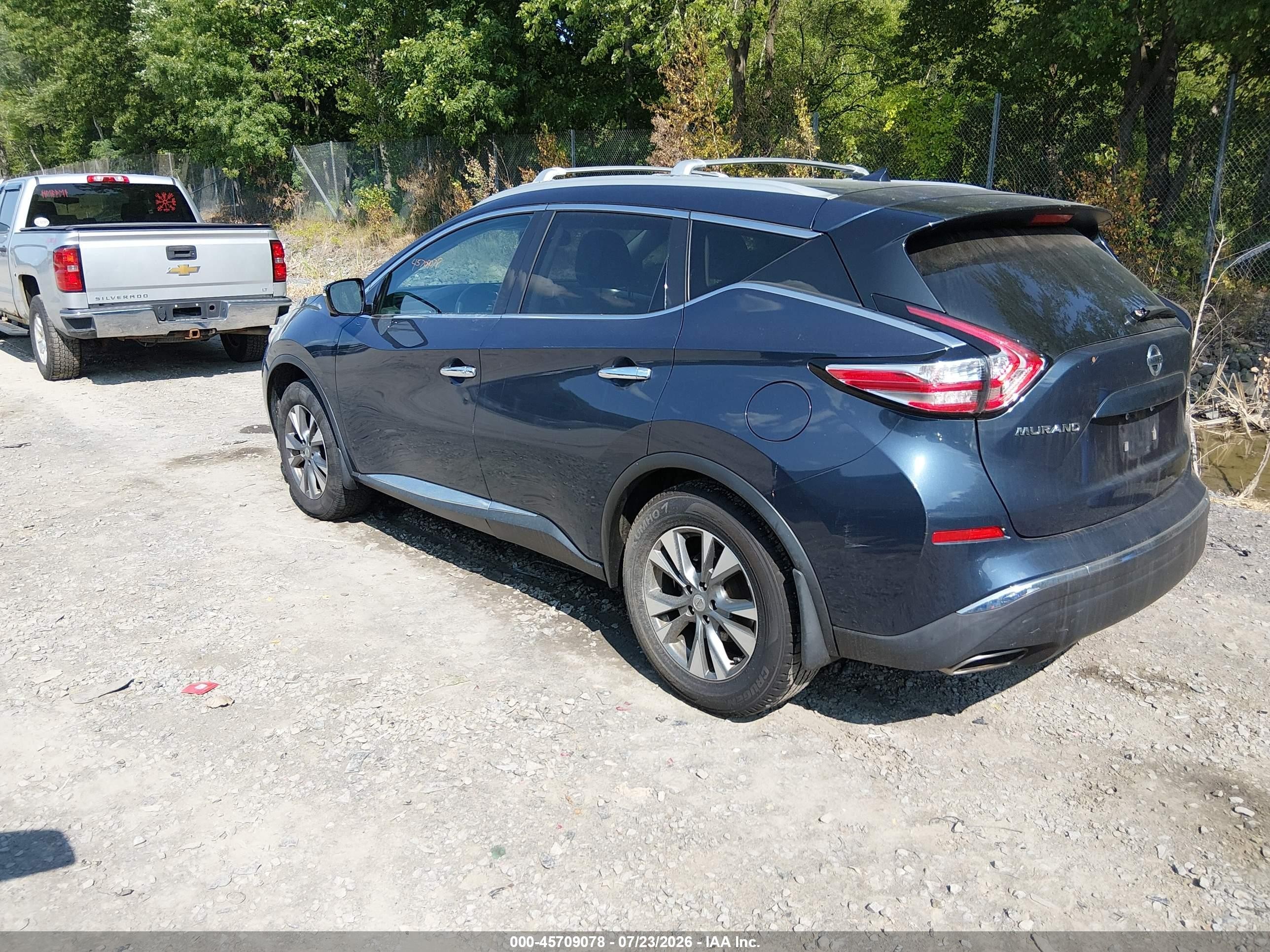 2015 Nissan Murano Sl Blue vin: 5N1AZ2MH8FN207586