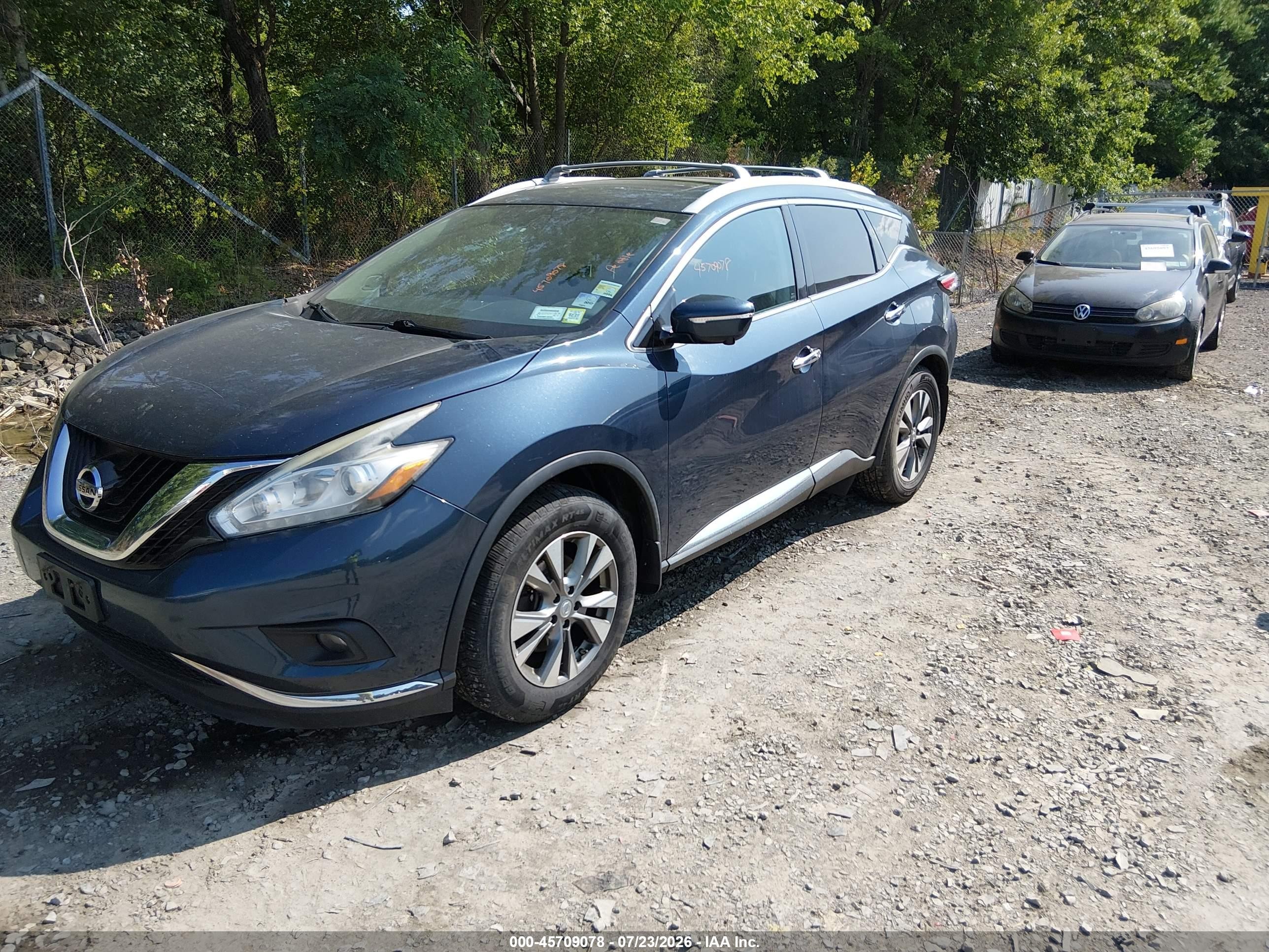 2015 Nissan Murano Sl Blue vin: 5N1AZ2MH8FN207586