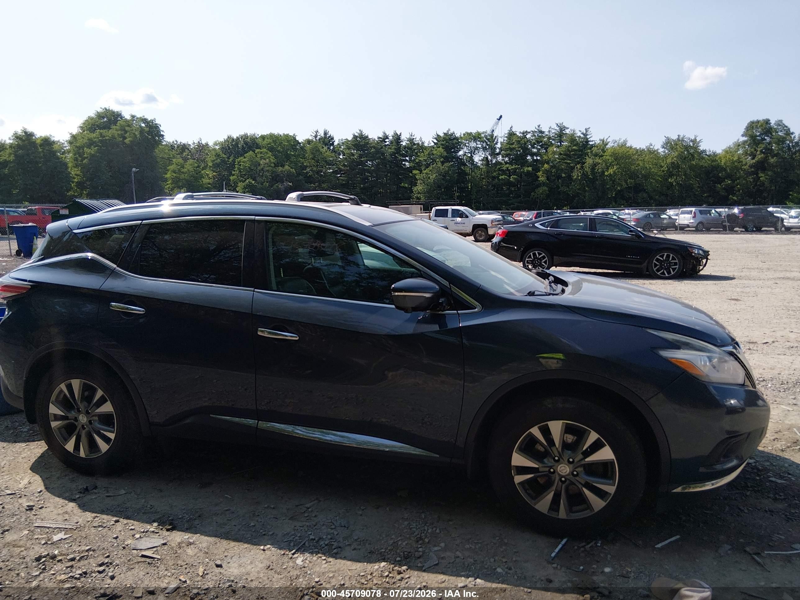 2015 Nissan Murano Sl Blue vin: 5N1AZ2MH8FN207586