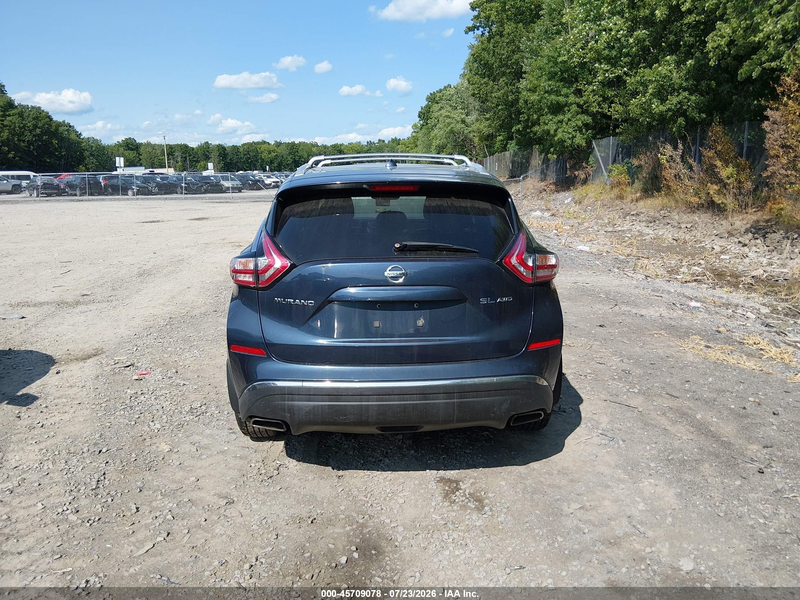 2015 Nissan Murano Sl Blue vin: 5N1AZ2MH8FN207586