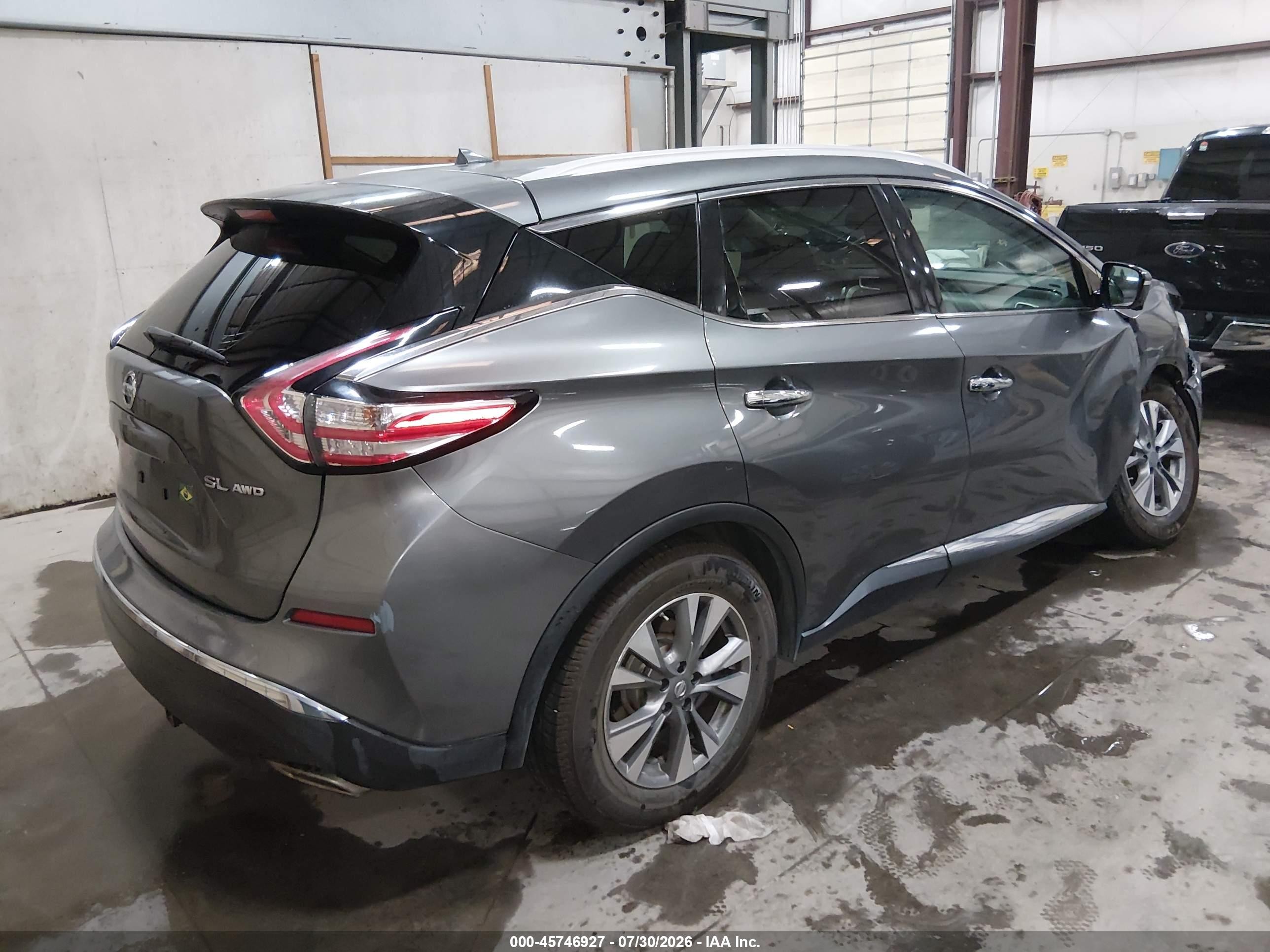 2015 Nissan Murano Sl Gray vin: 5N1AZ2MH8FN225697