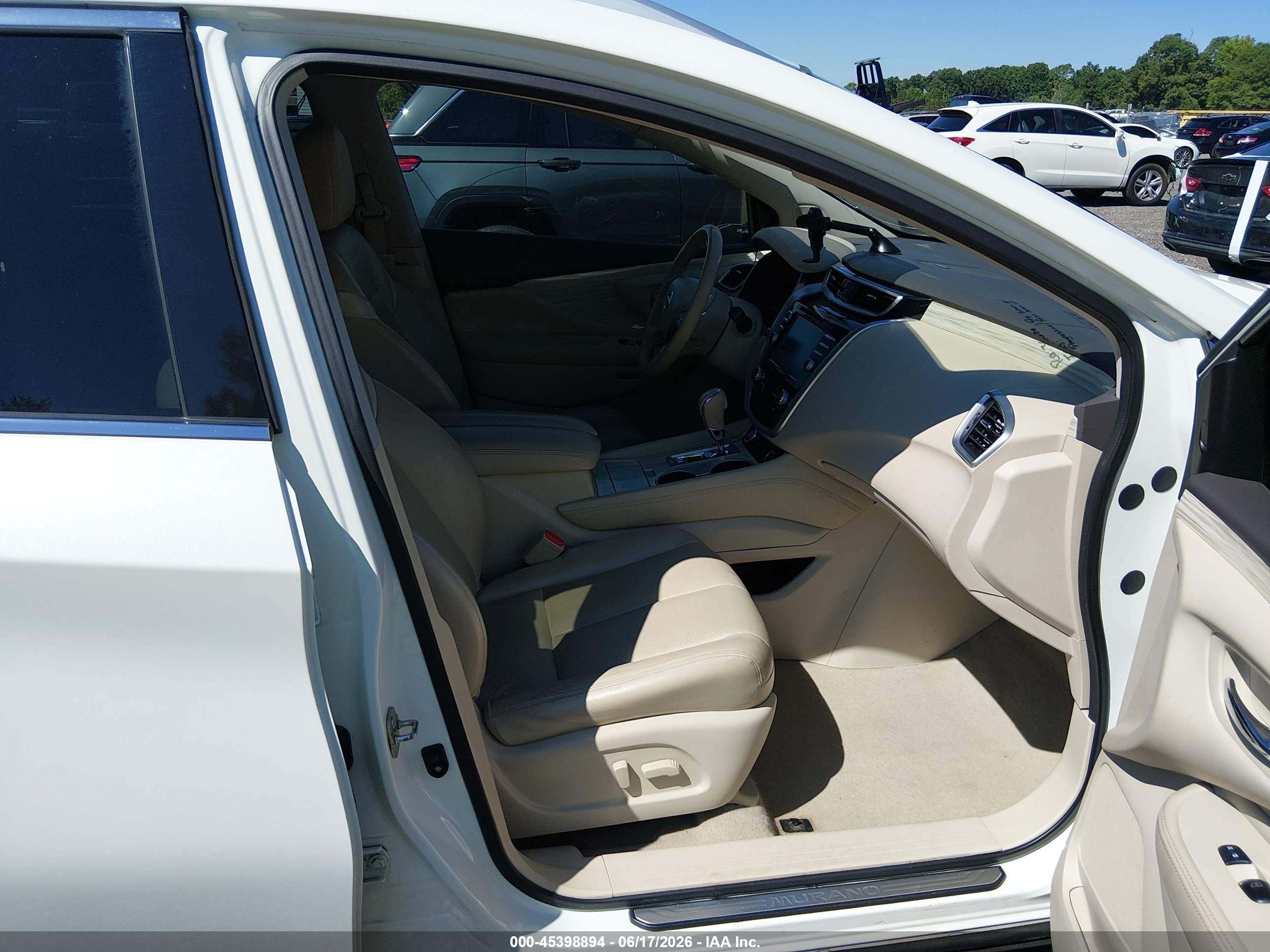 2015 Nissan Murano Sl White vin: 5N1AZ2MH8FN226834