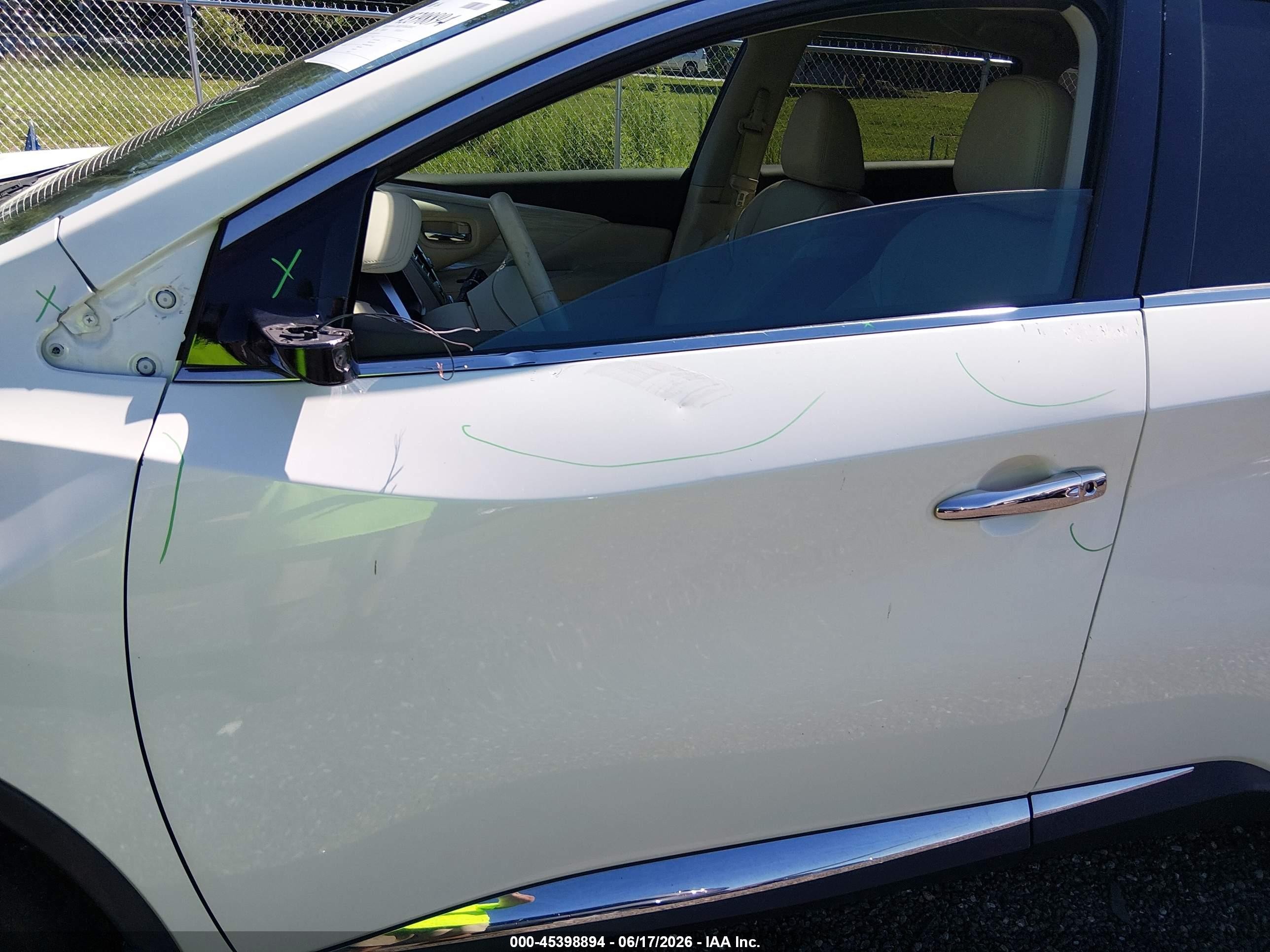 2015 Nissan Murano Sl White vin: 5N1AZ2MH8FN226834