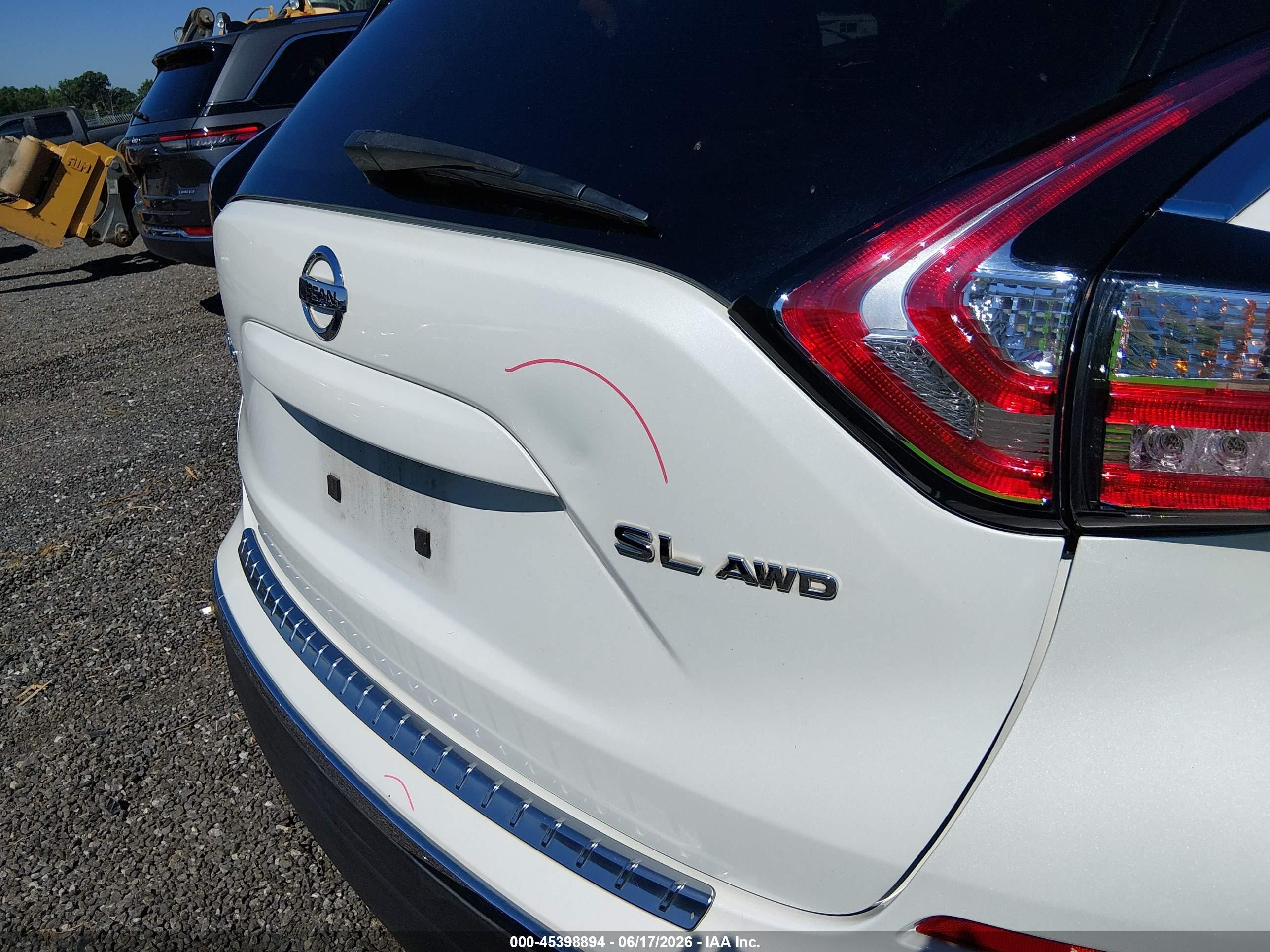 2015 Nissan Murano Sl White vin: 5N1AZ2MH8FN226834