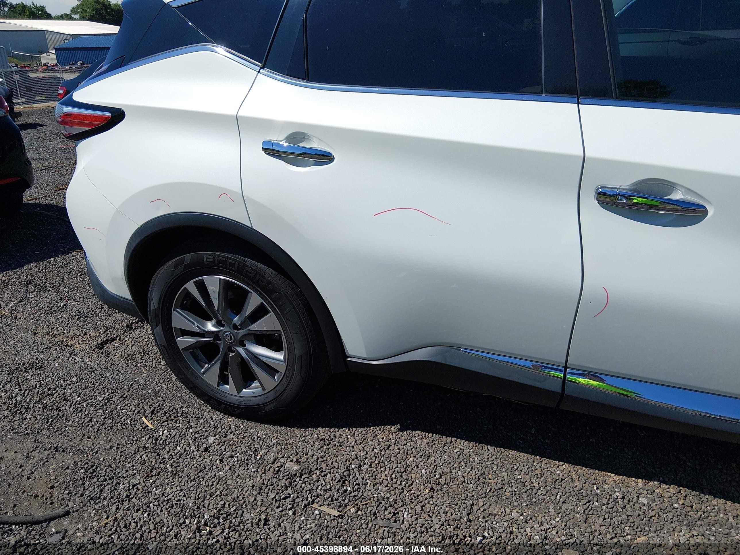 2015 Nissan Murano Sl White vin: 5N1AZ2MH8FN226834