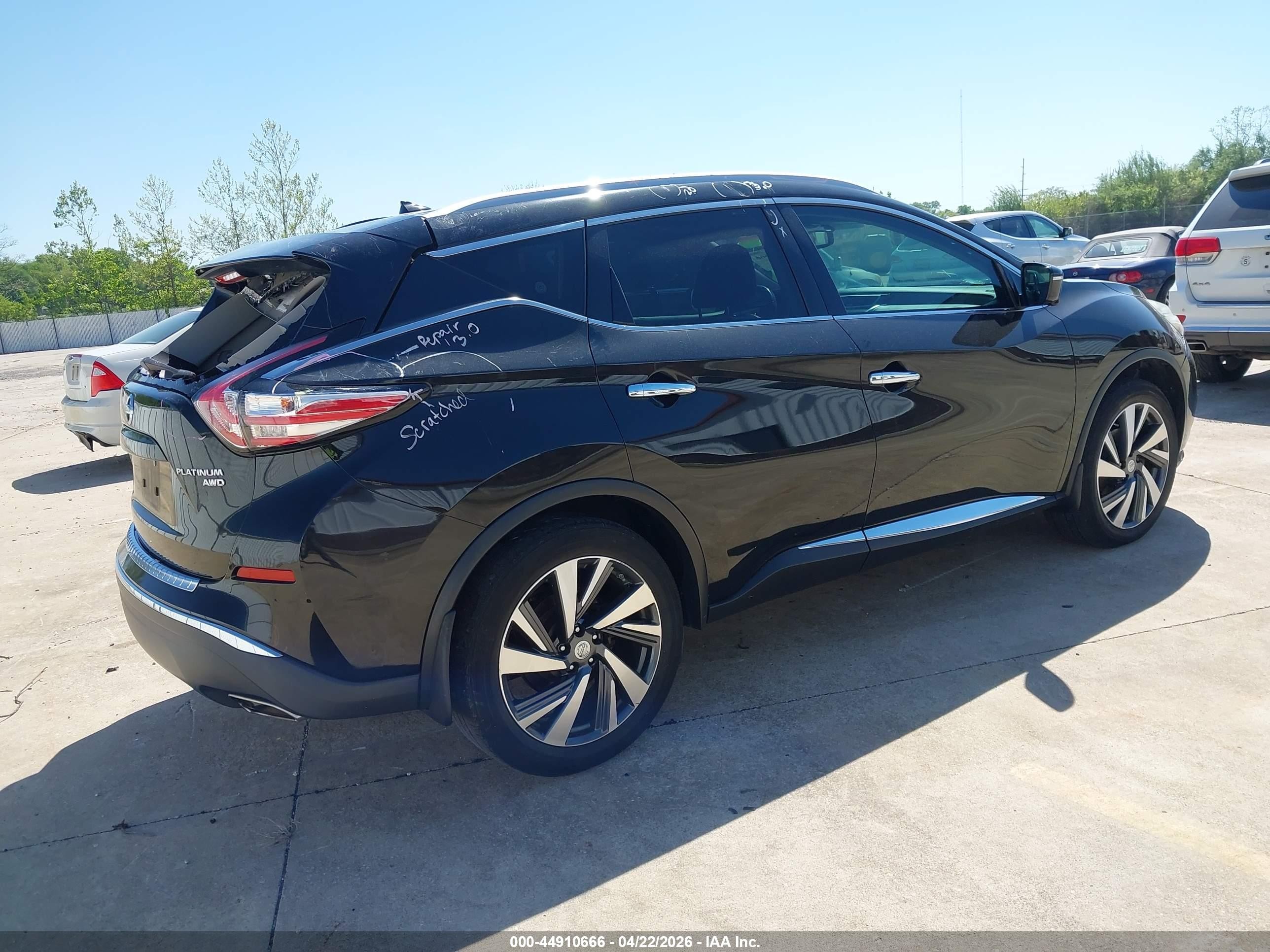 2015 Nissan Murano Platinum Black vin: 5N1AZ2MH8FN230401