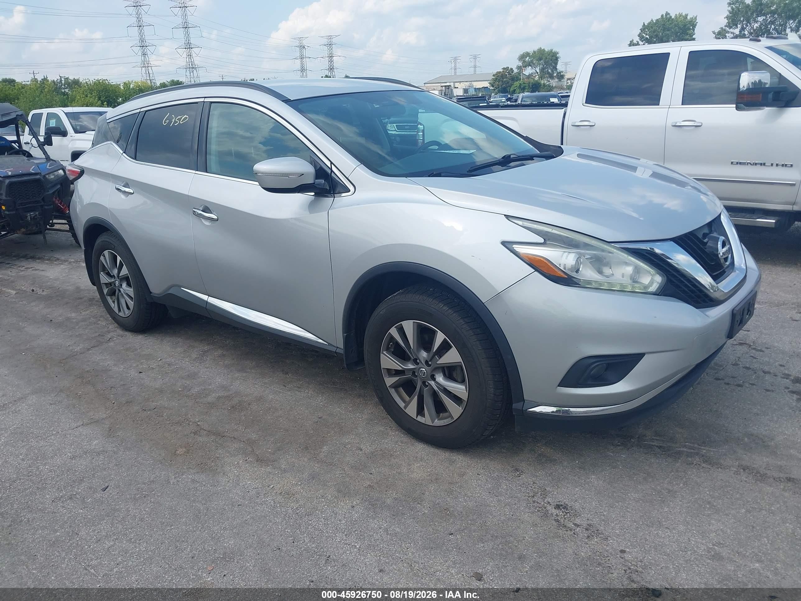 2015 Nissan Murano Sv Silver vin: 5N1AZ2MH8FN247991