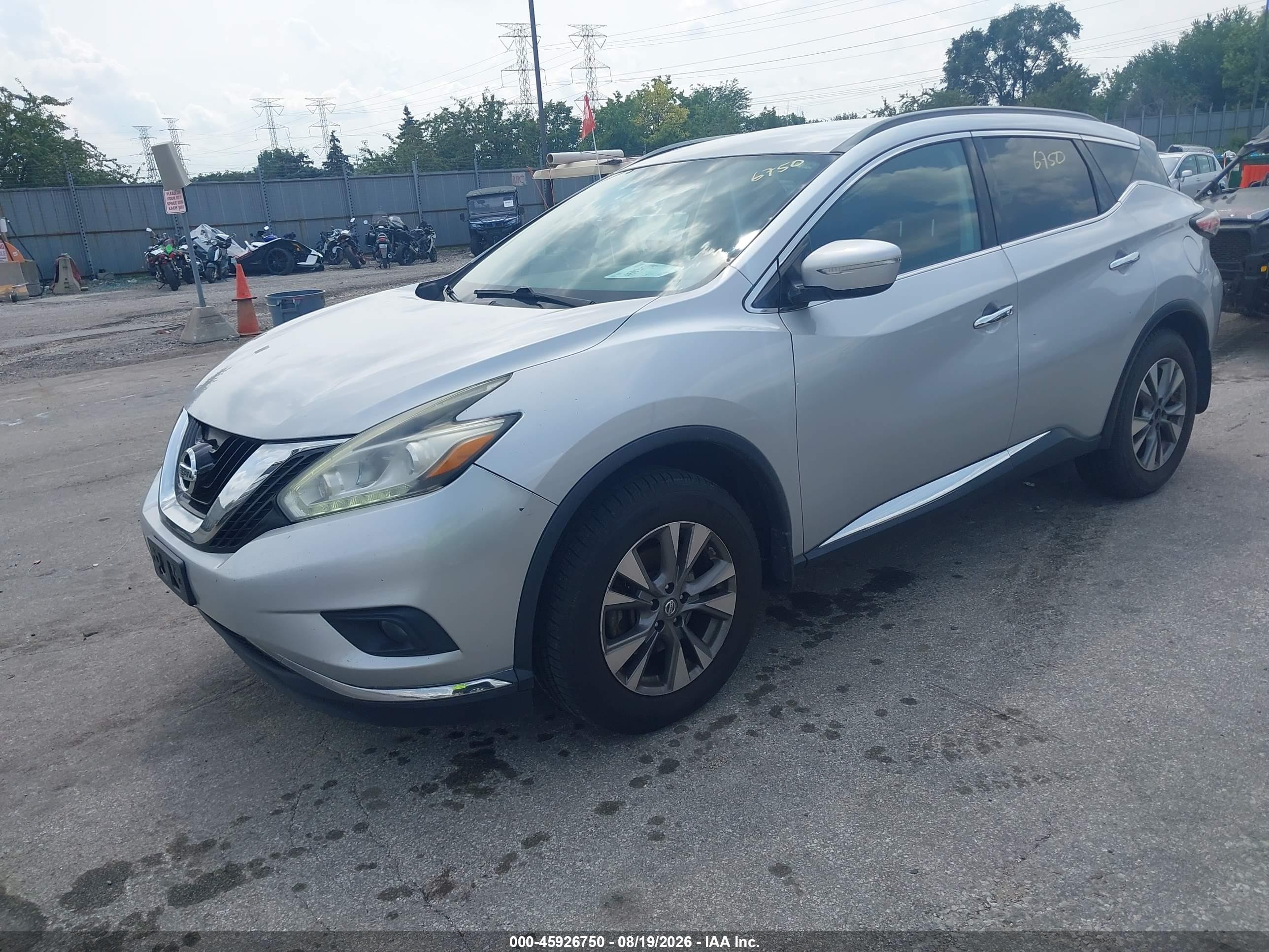 2015 Nissan Murano Sv Silver vin: 5N1AZ2MH8FN247991