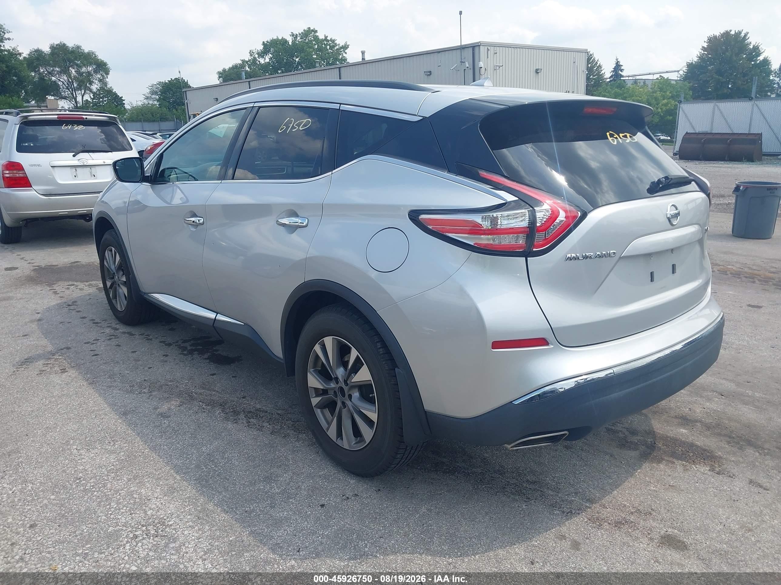 2015 Nissan Murano Sv Silver vin: 5N1AZ2MH8FN247991