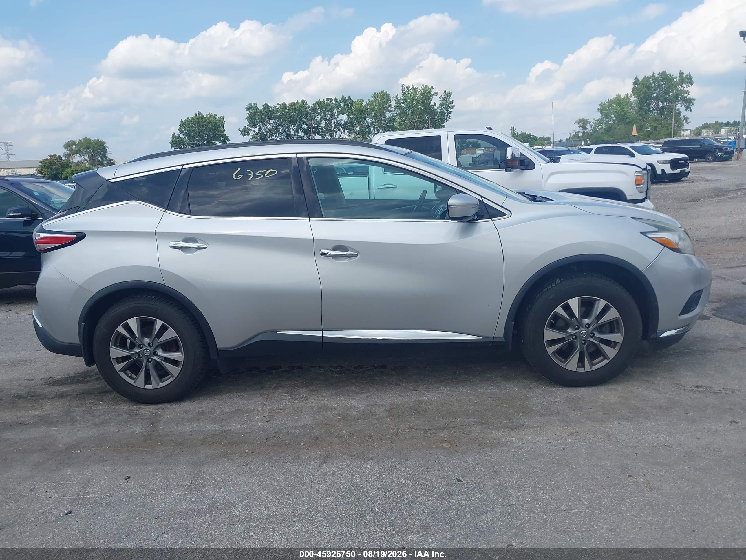2015 Nissan Murano Sv Silver vin: 5N1AZ2MH8FN247991