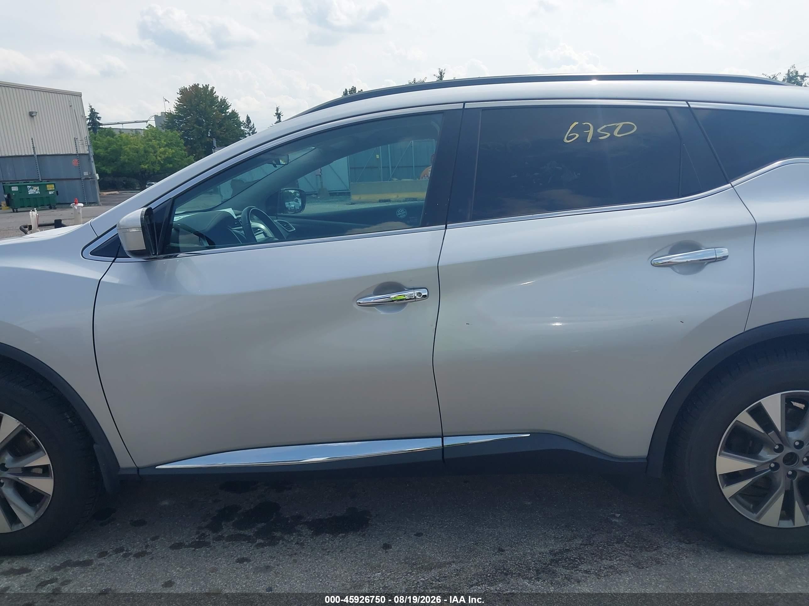 2015 Nissan Murano Sv Silver vin: 5N1AZ2MH8FN247991