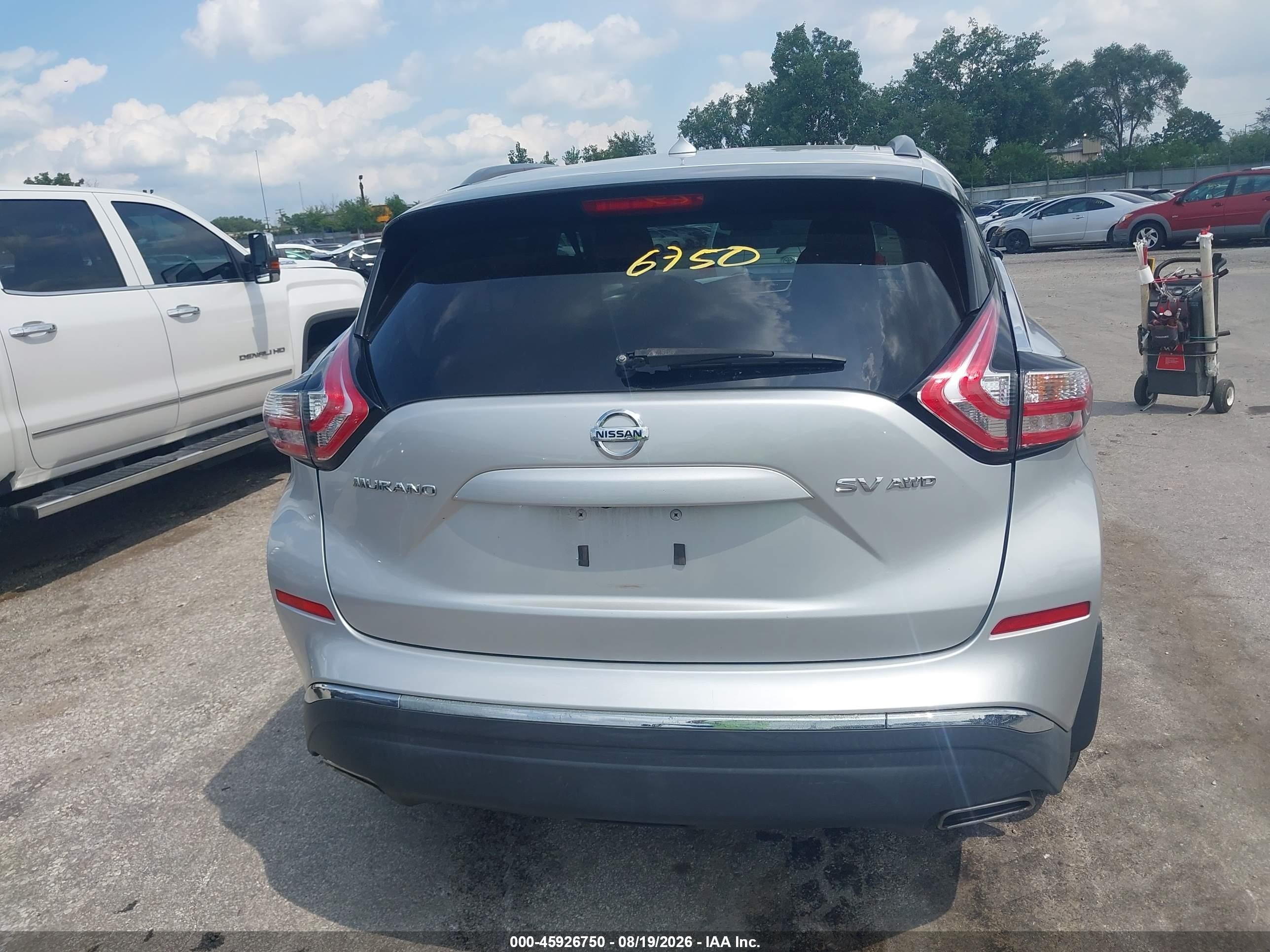 2015 Nissan Murano Sv Silver vin: 5N1AZ2MH8FN247991