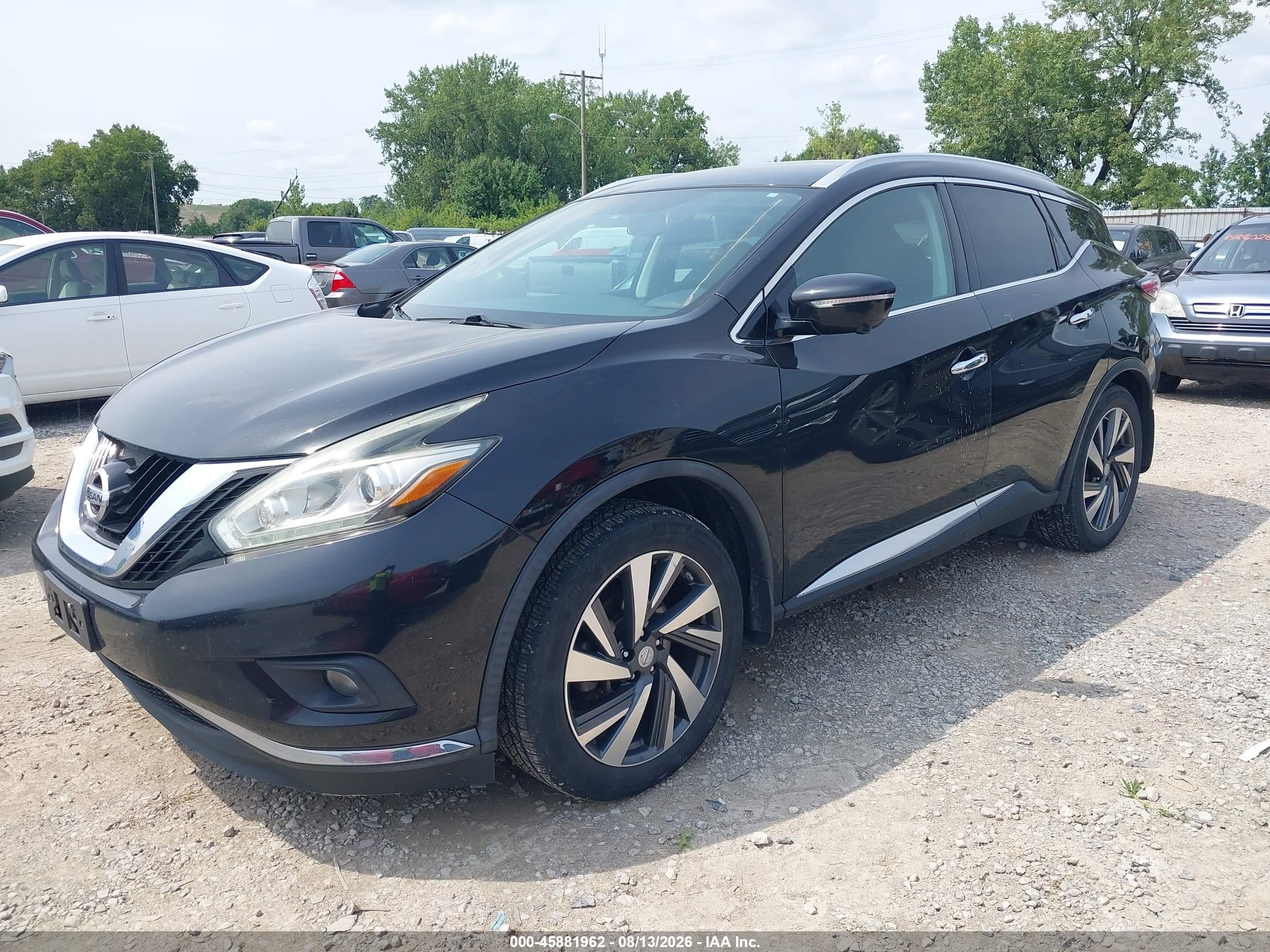 2015 Nissan Murano Platinum Черный vin: 5N1AZ2MH8FN259140