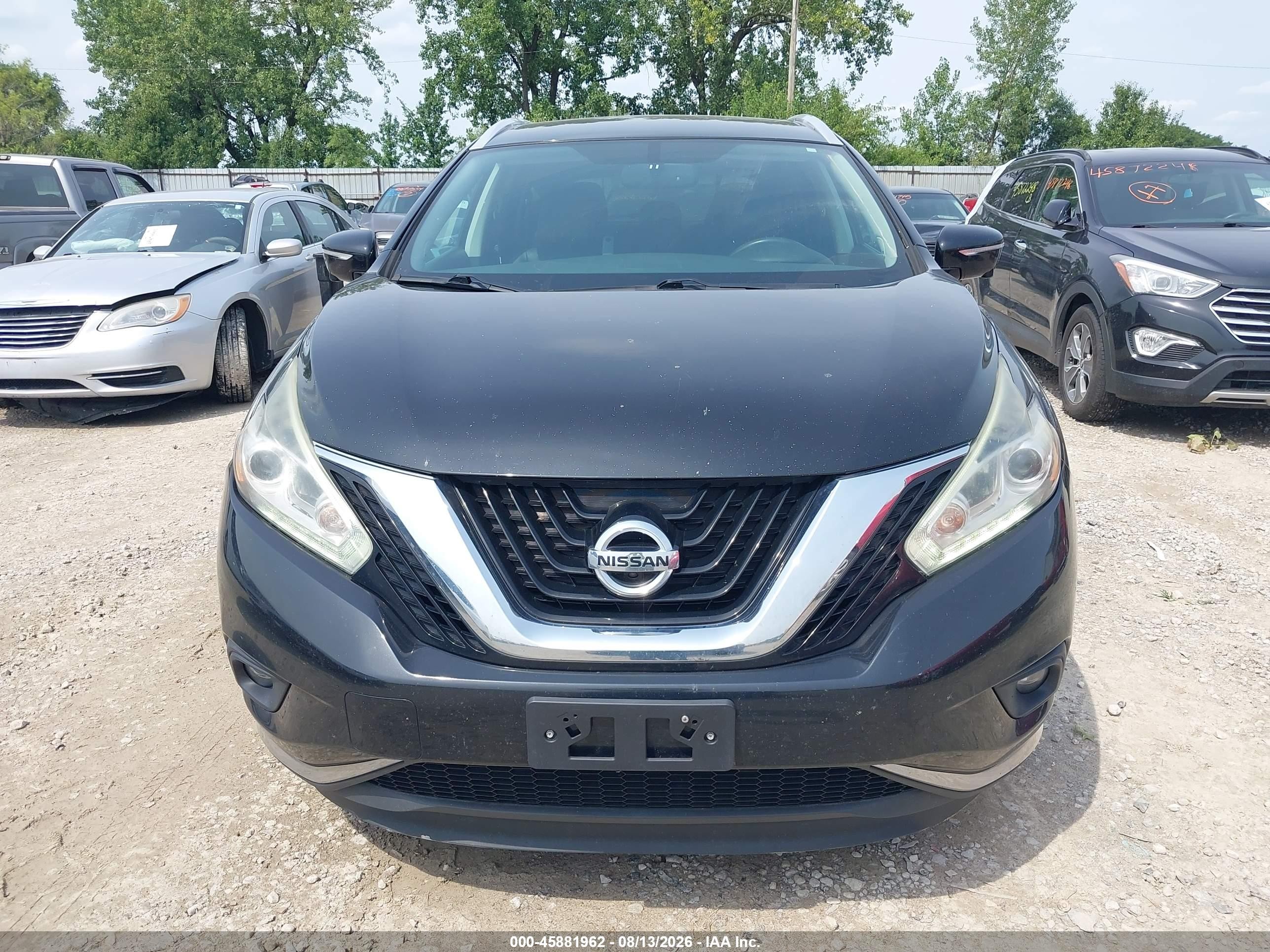 2015 Nissan Murano Platinum Черный vin: 5N1AZ2MH8FN259140
