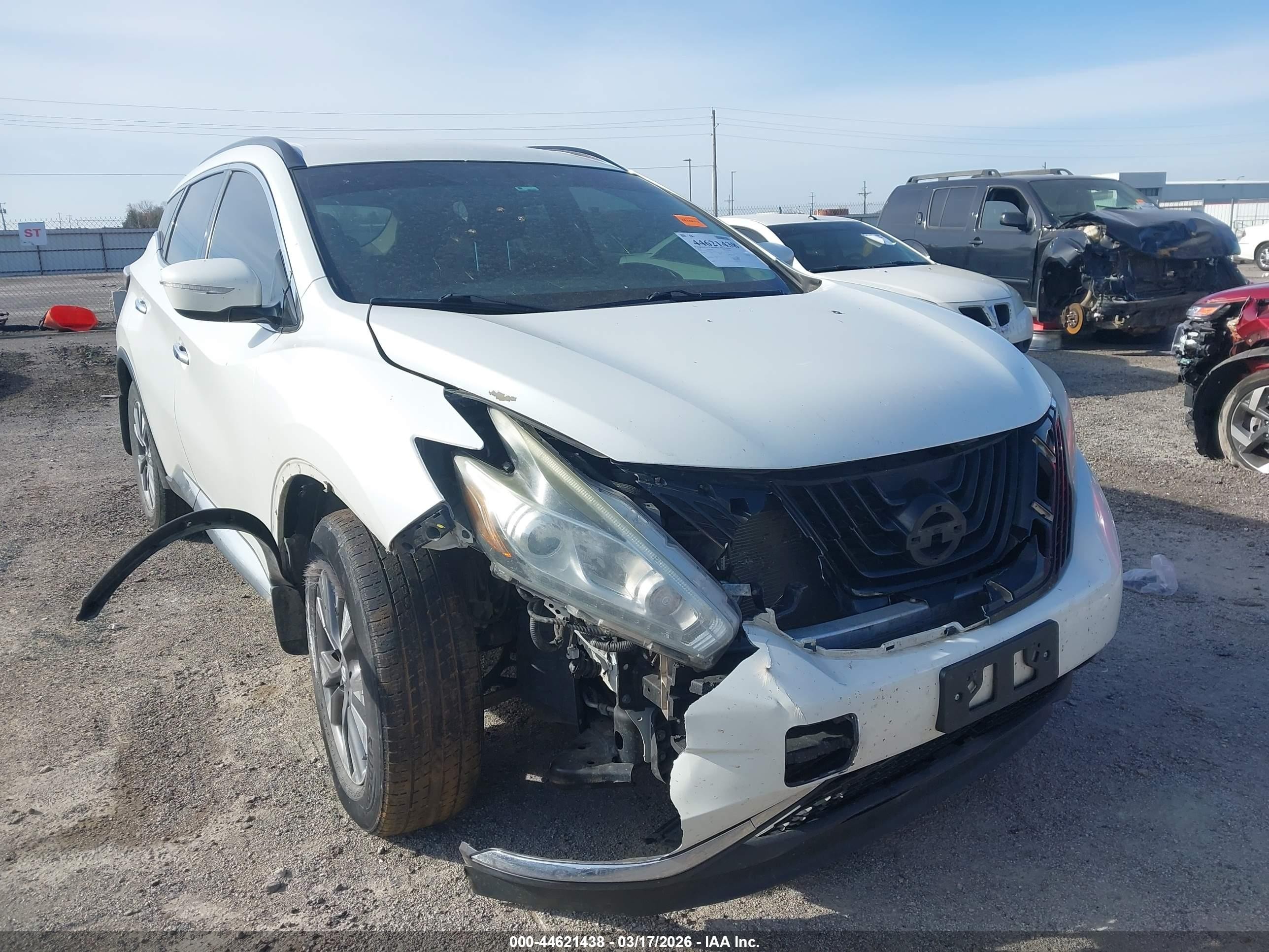 2015 Nissan Murano Sv White vin: 5N1AZ2MH8FN277377