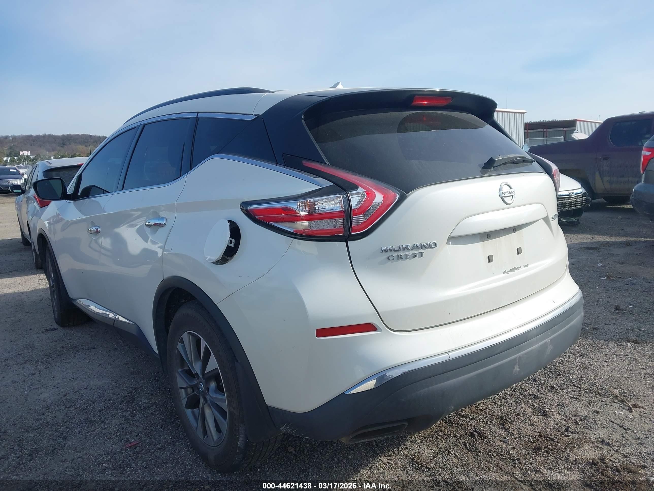 2015 Nissan Murano Sv White vin: 5N1AZ2MH8FN277377