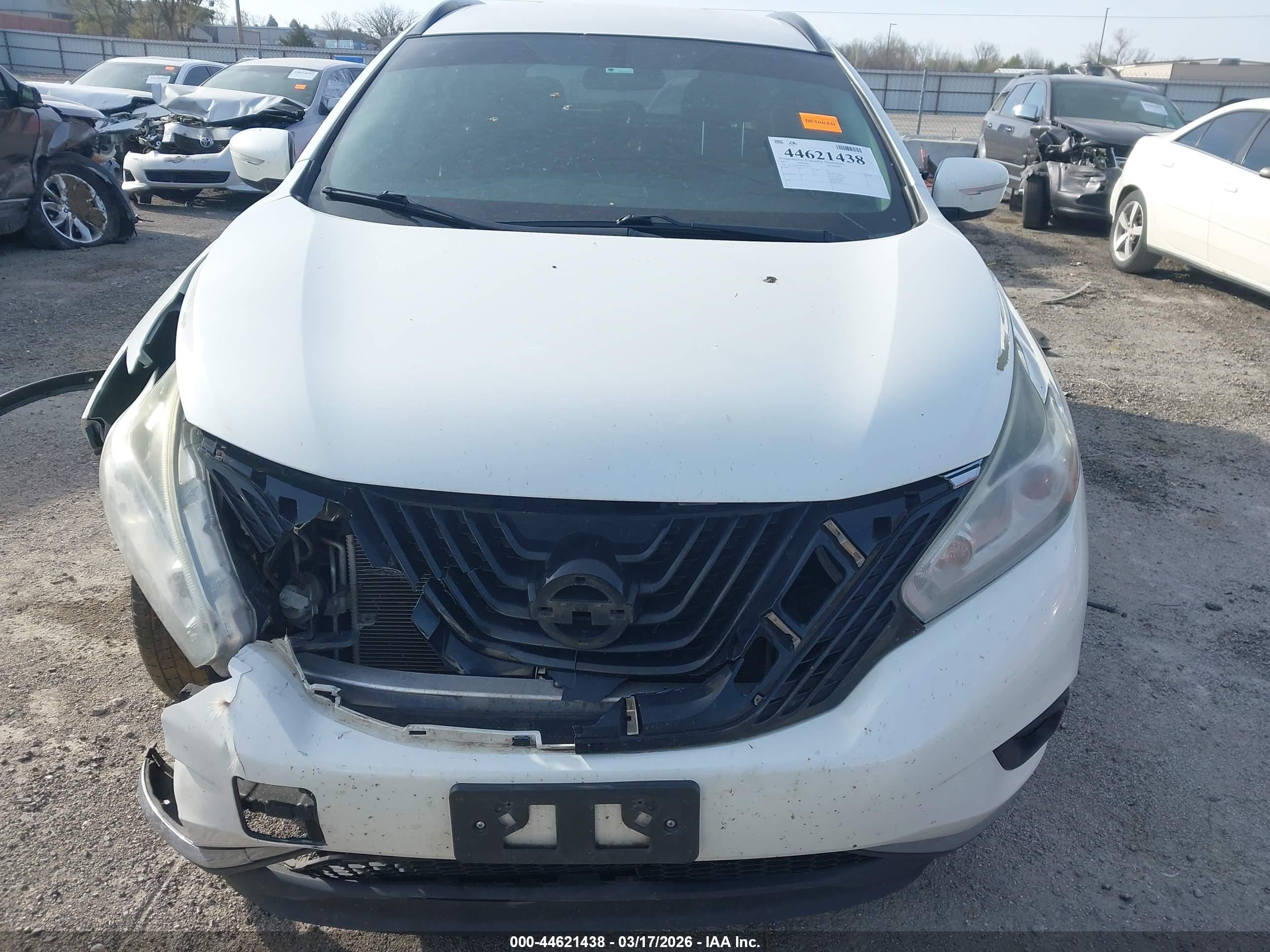 2015 Nissan Murano Sv White vin: 5N1AZ2MH8FN277377