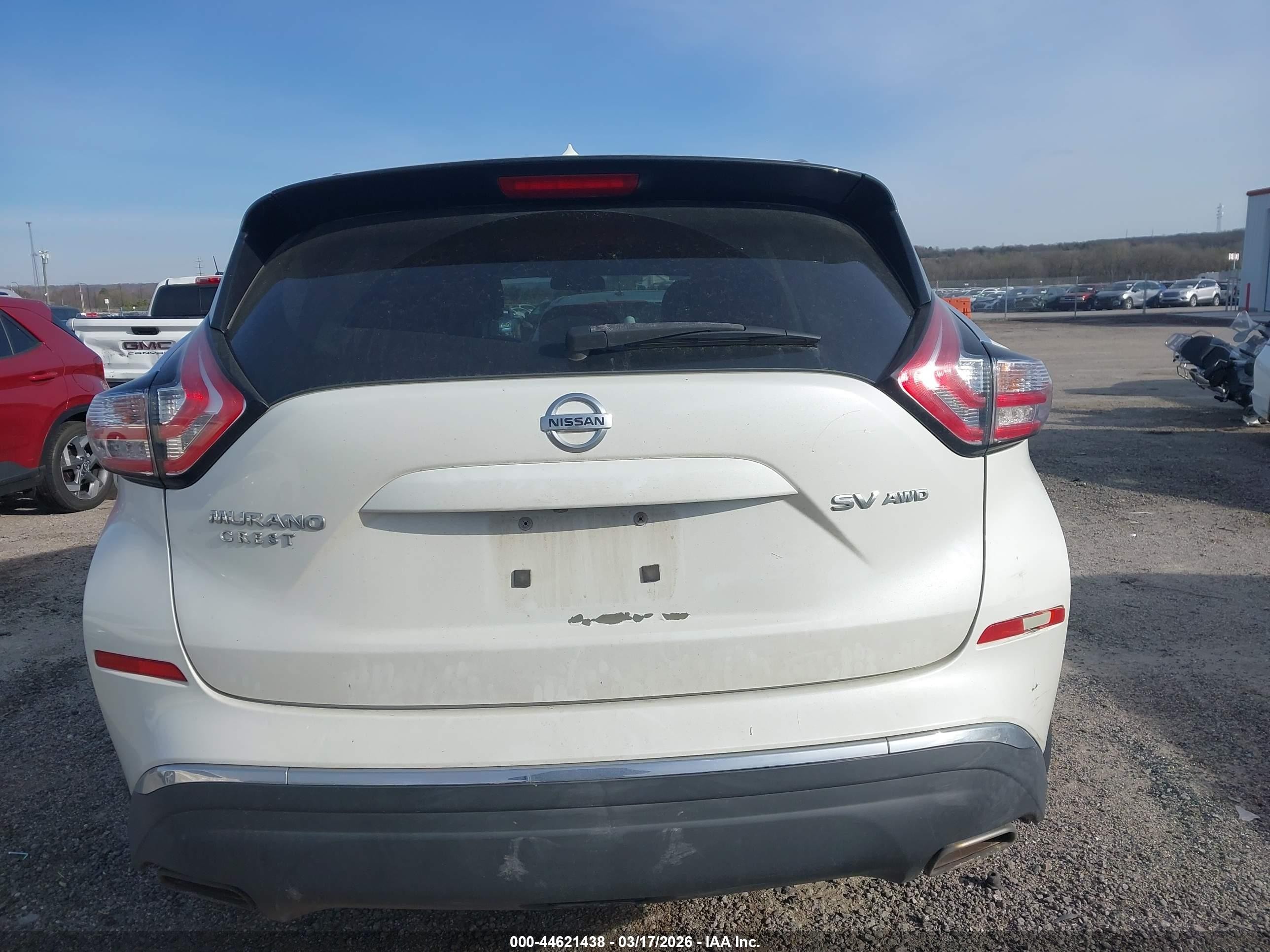 2015 Nissan Murano Sv White vin: 5N1AZ2MH8FN277377